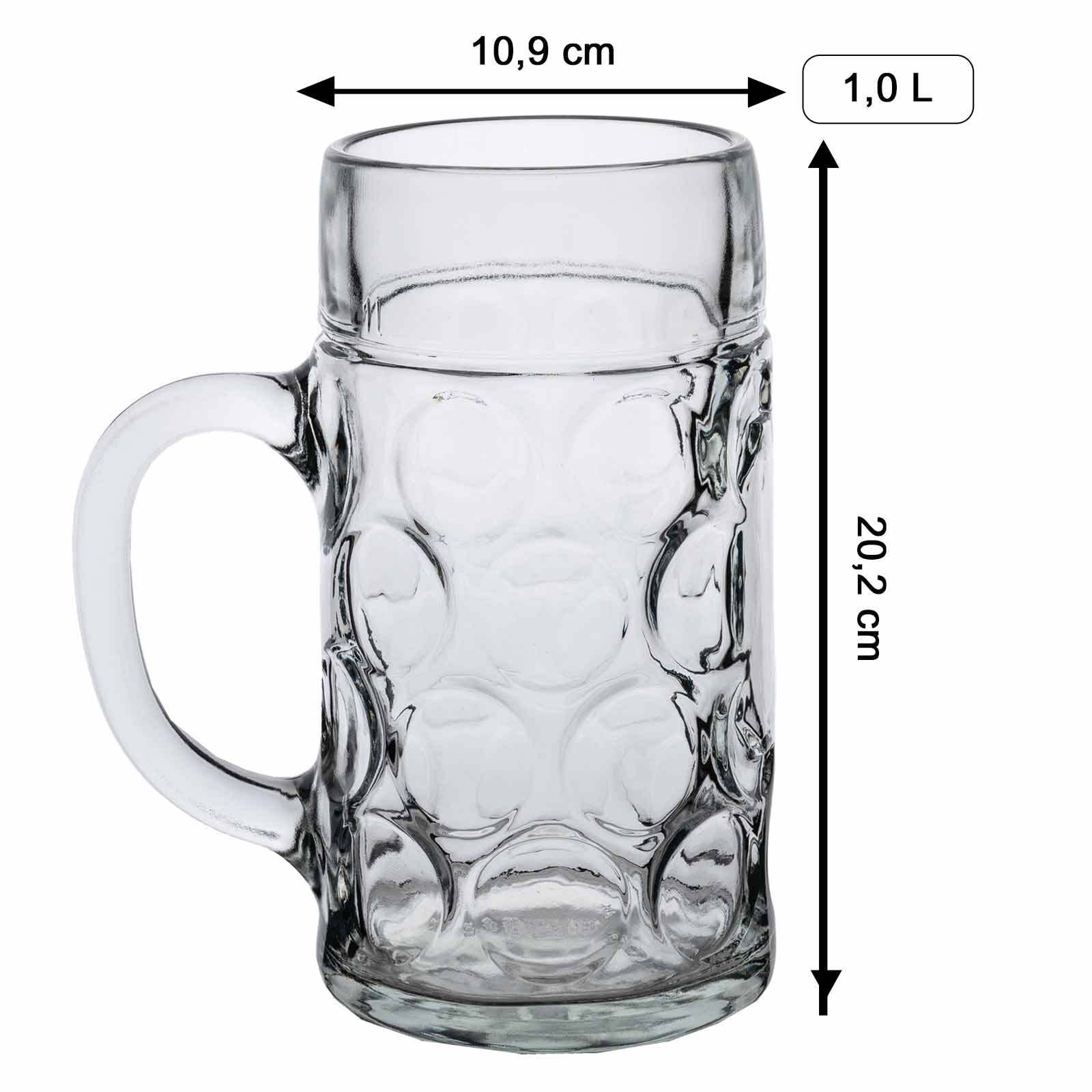 LUXENTU Bierkrug »Maßkrug mit Gravur Legende seit 80 Jahren 1,0 Liter transparent«
