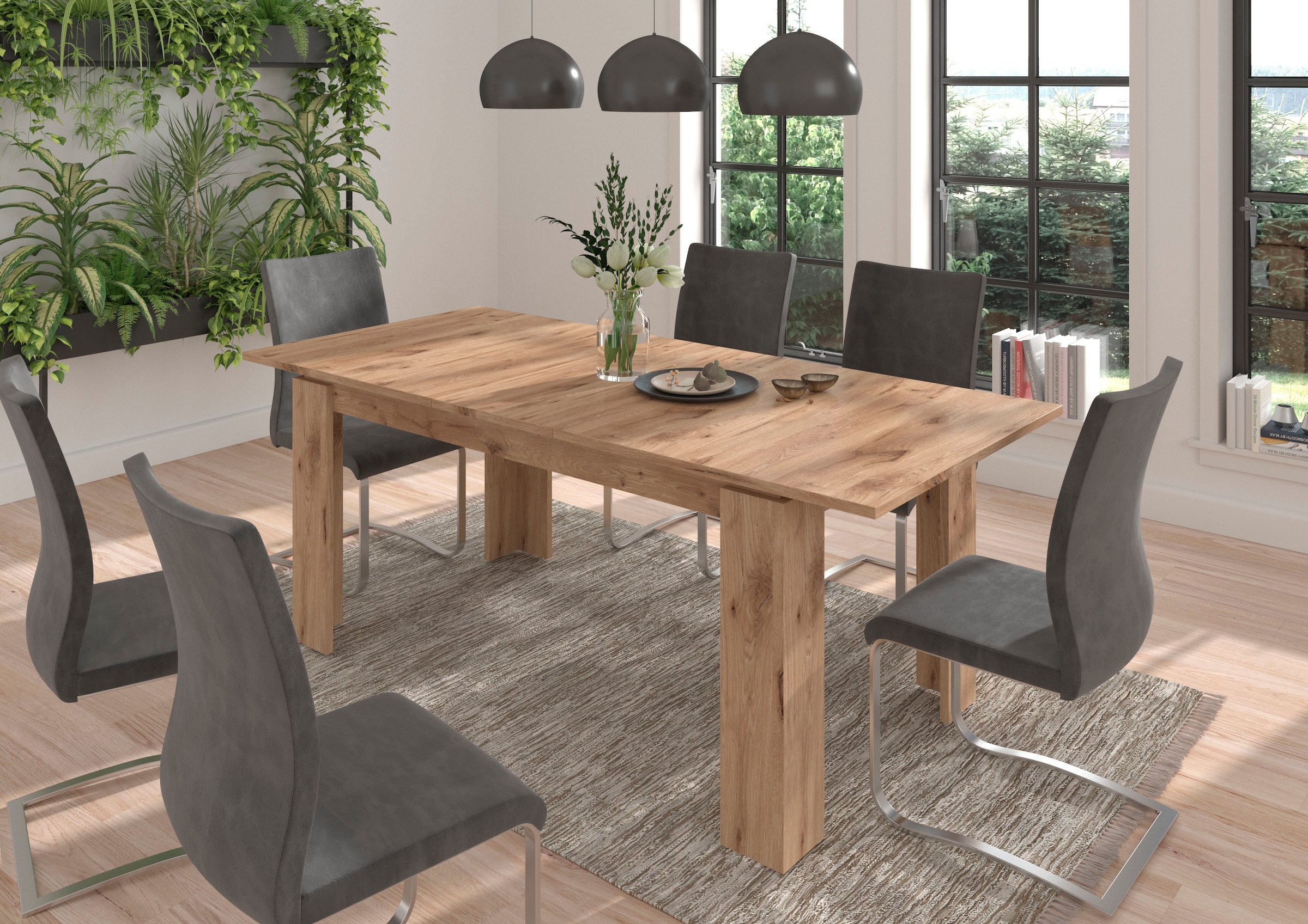 INOSIGN Esstisch »Kalmar, rechteckig, 160 cm ausziehbar auf 200 cm, inkl. Einlegeplatte«, Esszimmertisch, Tisch, Küchentisch, dining table