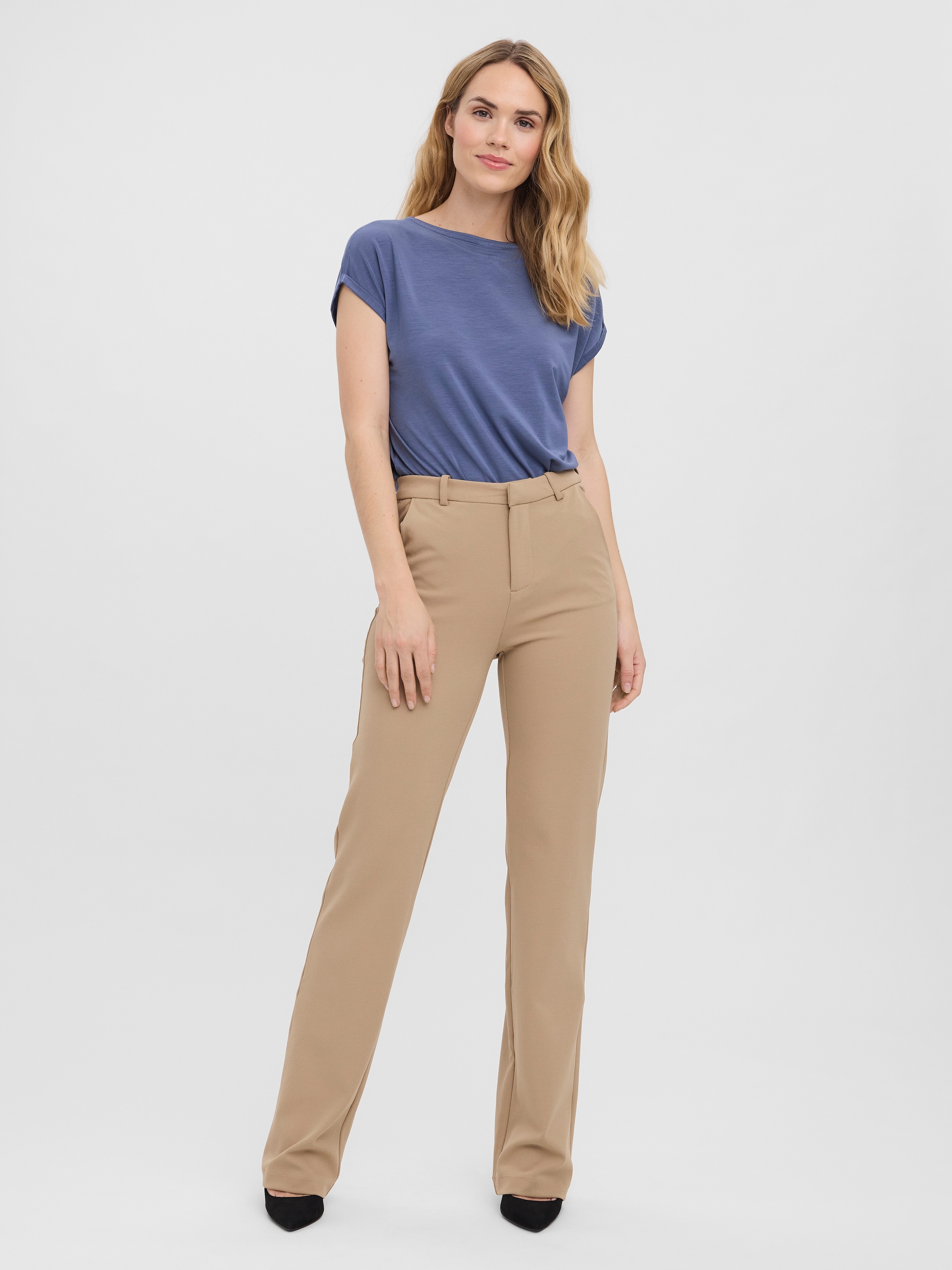 Vero Moda »VMZAMIRA MW SLIM STRAIGHT PANT NOOS«  mit Gürtelschlaufen