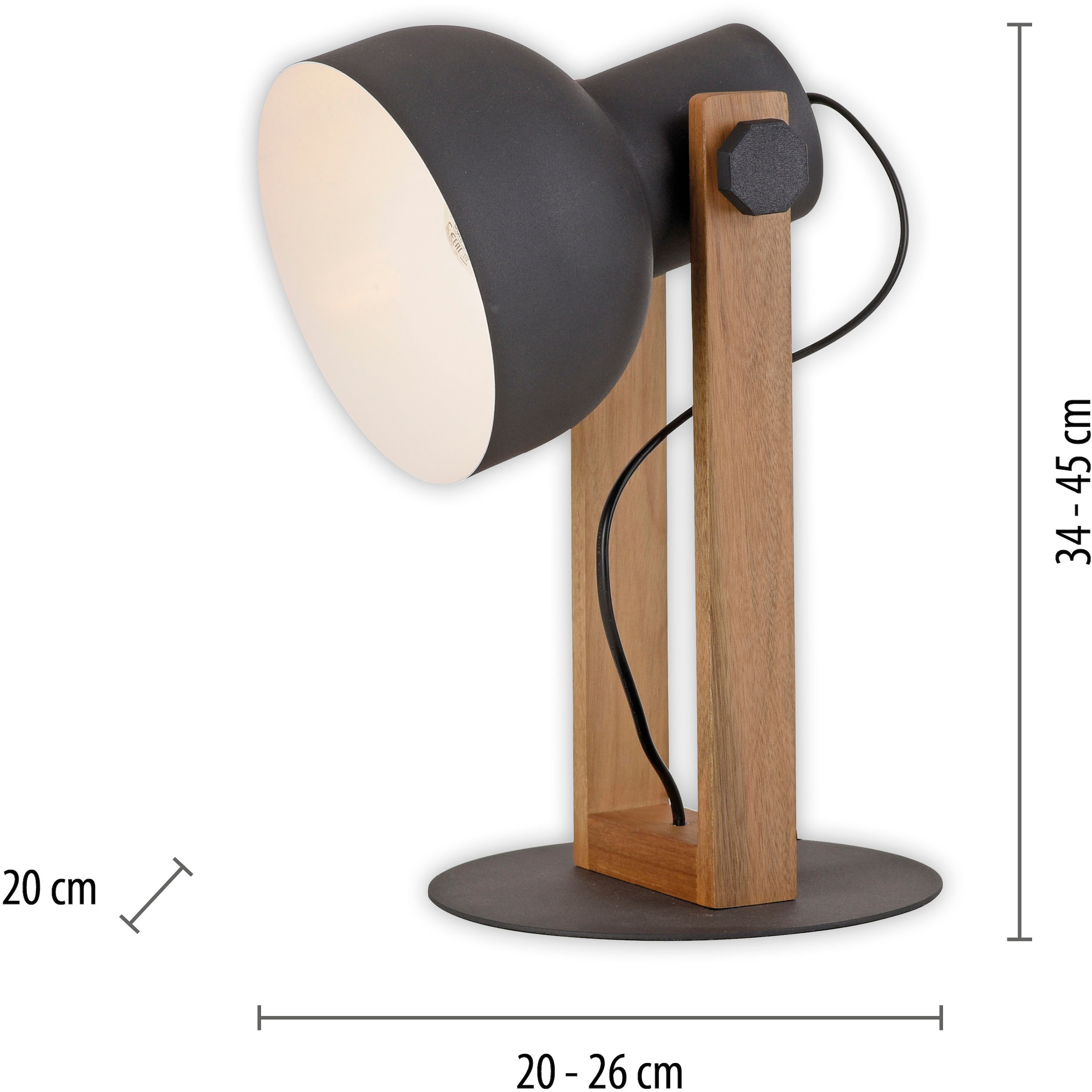 JUST LIGHT Tischleuchte »CUP 2.0«, 1 flammig, Leuchtmittel E27 | Leuchtmittel wechselbar, ExklusiveE27, Schalter, Schnurschalter