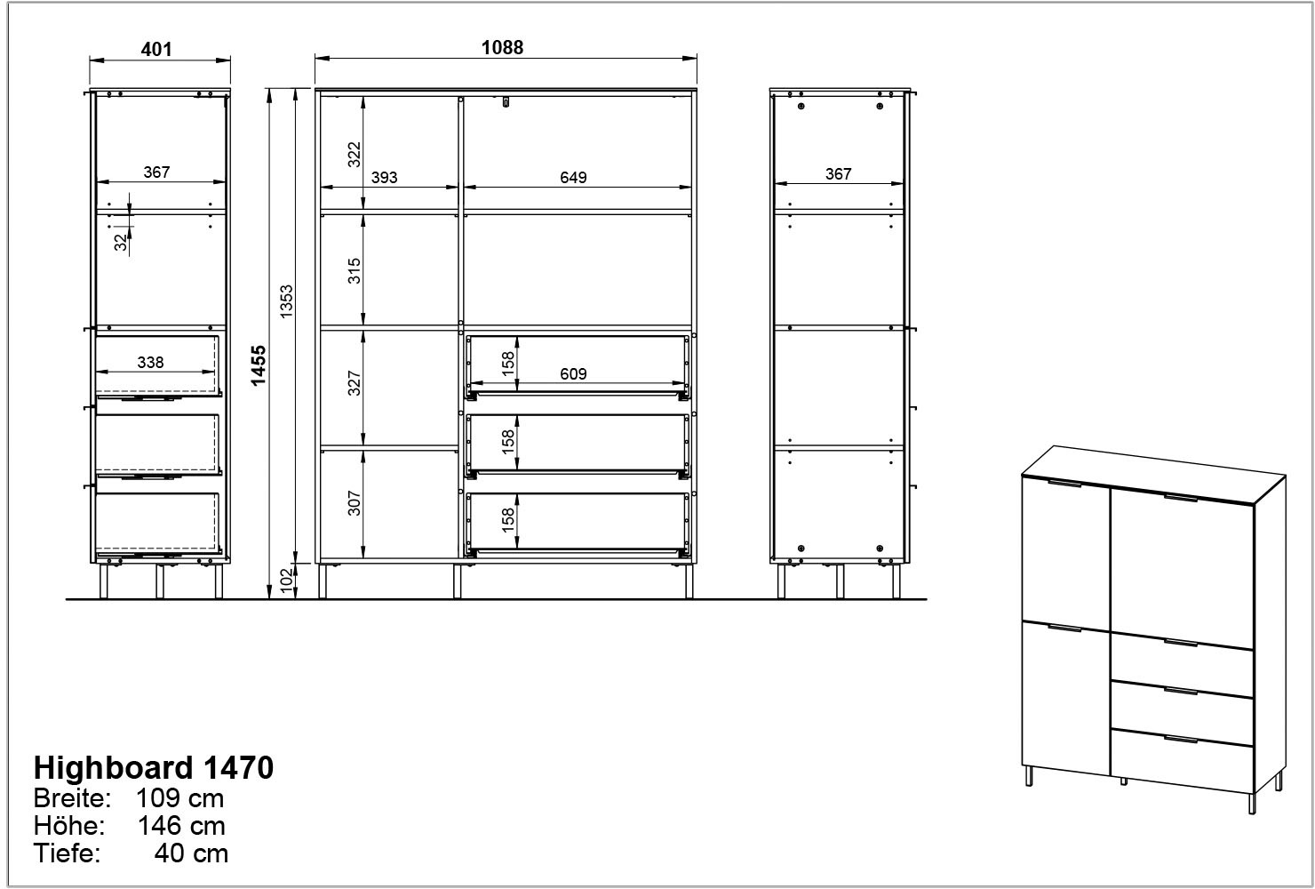GERMANIA Hochschrank »CALIFORNIA-HB«