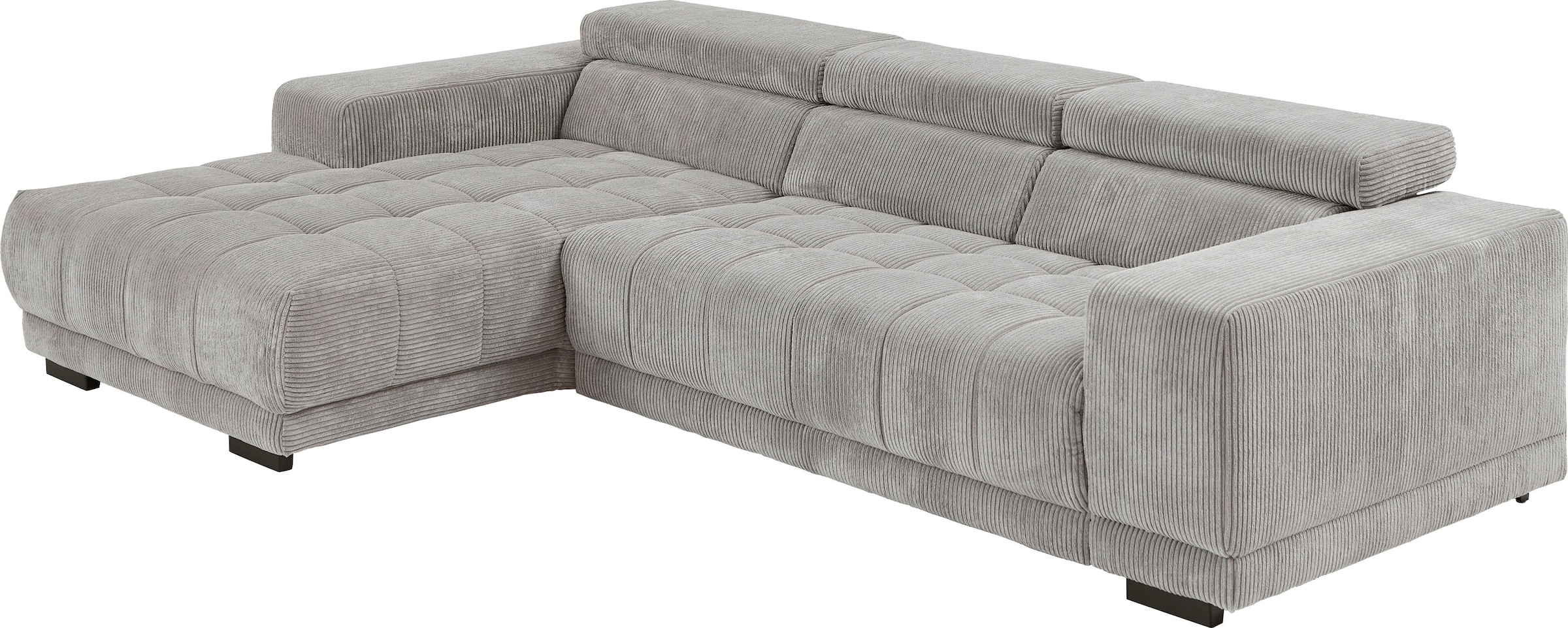 Die PlanBar Ecksofa »MP-IN15053 L-Form schmaler Schenkel« wahlweise mit Kopfteilverstellung und manueller Vorziehbank