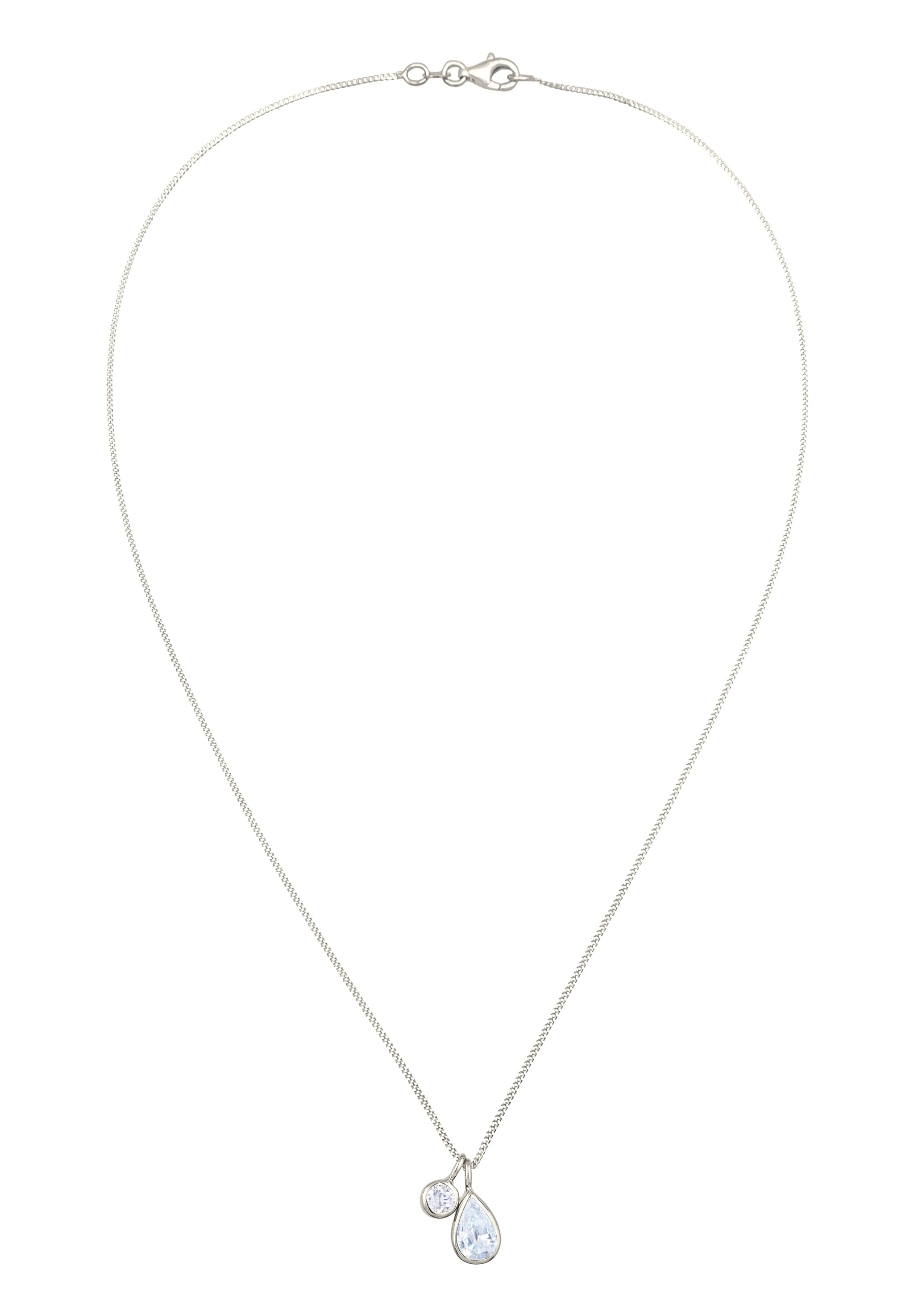 Elli Silberkette »Halskette Anhänger Tropfen Zirkonia Weiß 925 Sterling Silber«