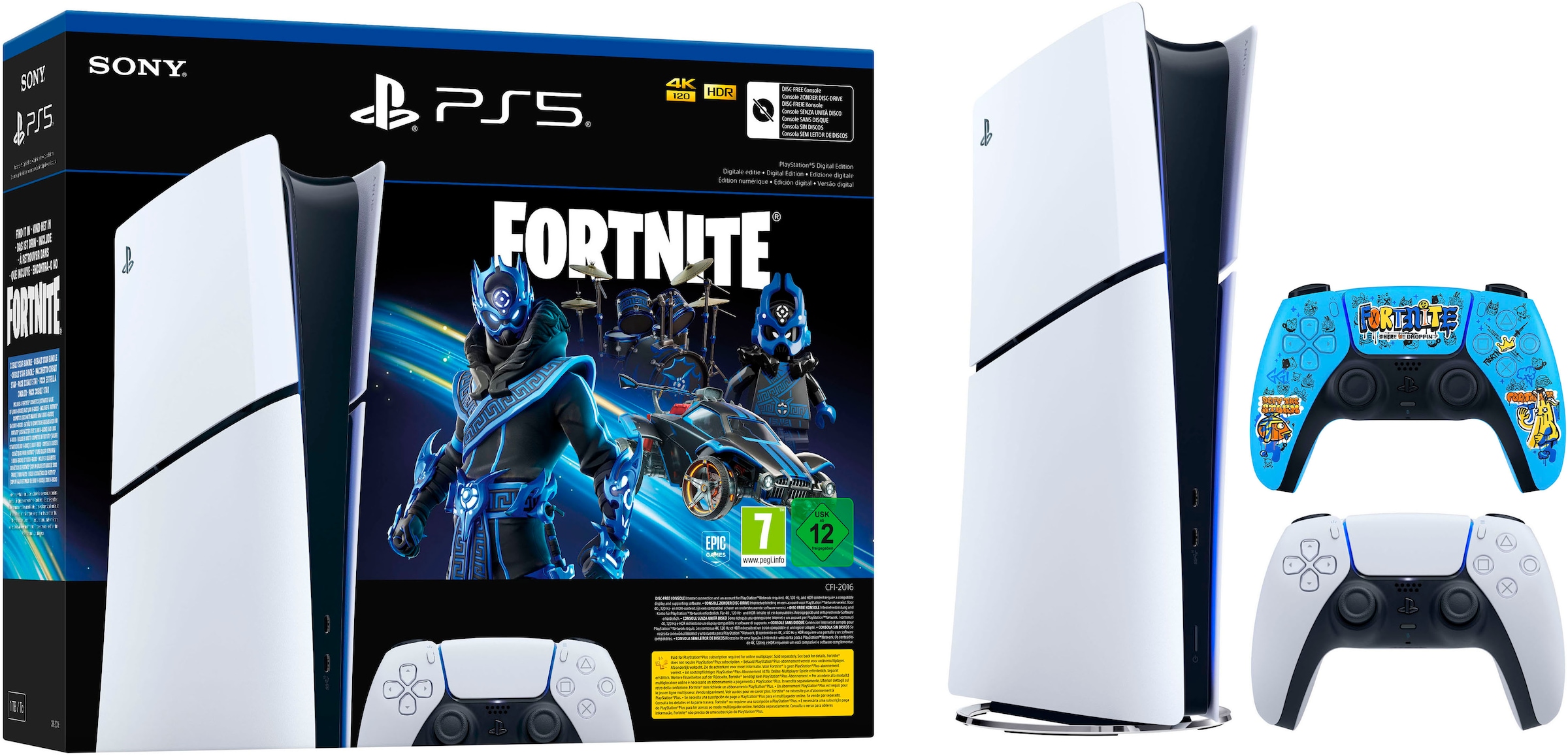 PlayStation 5 Konsolen-Set »PS5 Slim Digital Fortnite Cobalt Star Bundle inkl. FORTNITE DualSense«