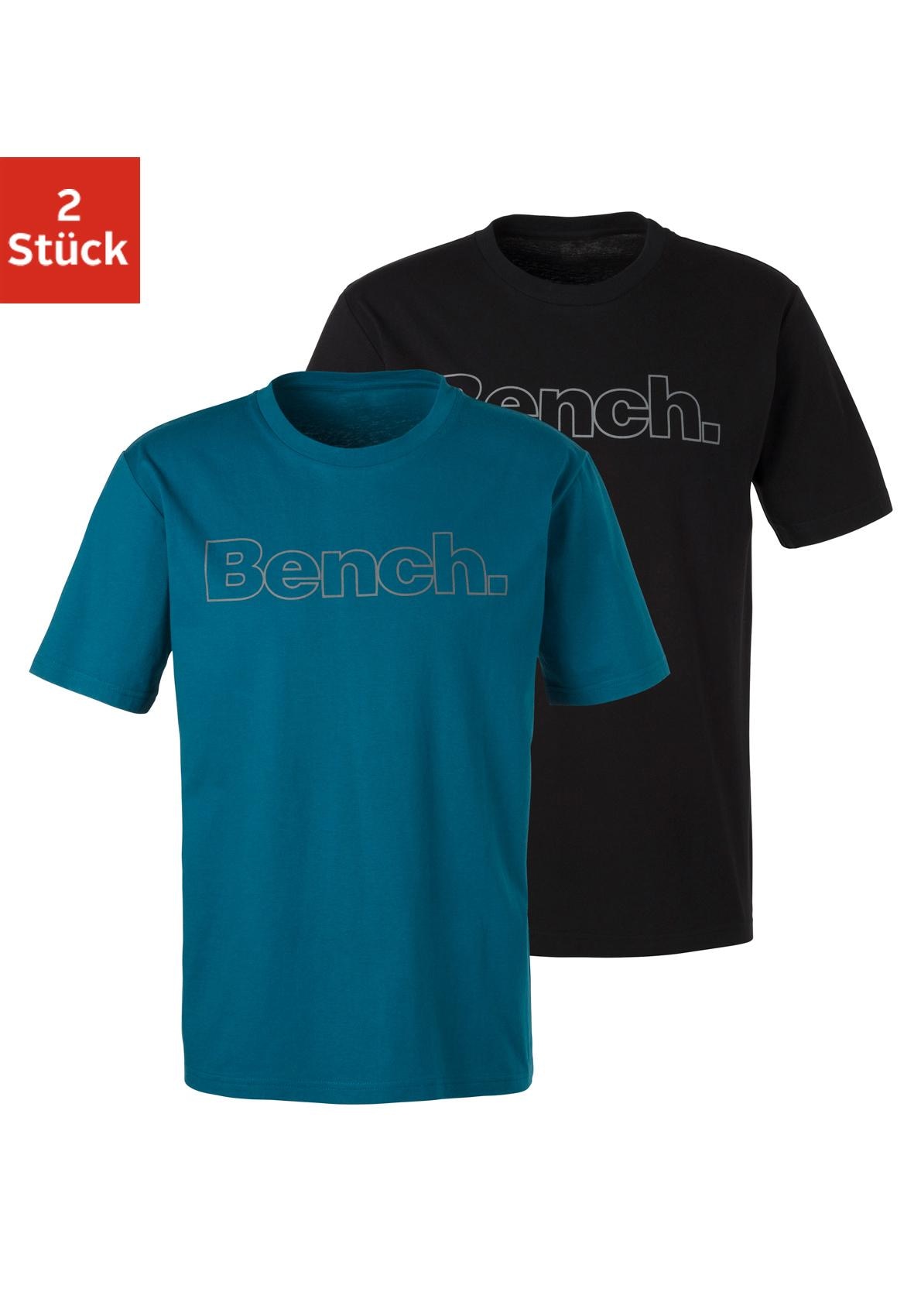 Bench. Loungewear T-Shirt, Shirt mit Logoprint, Basicshirt mit Rundhals aus reiner Baumwolle