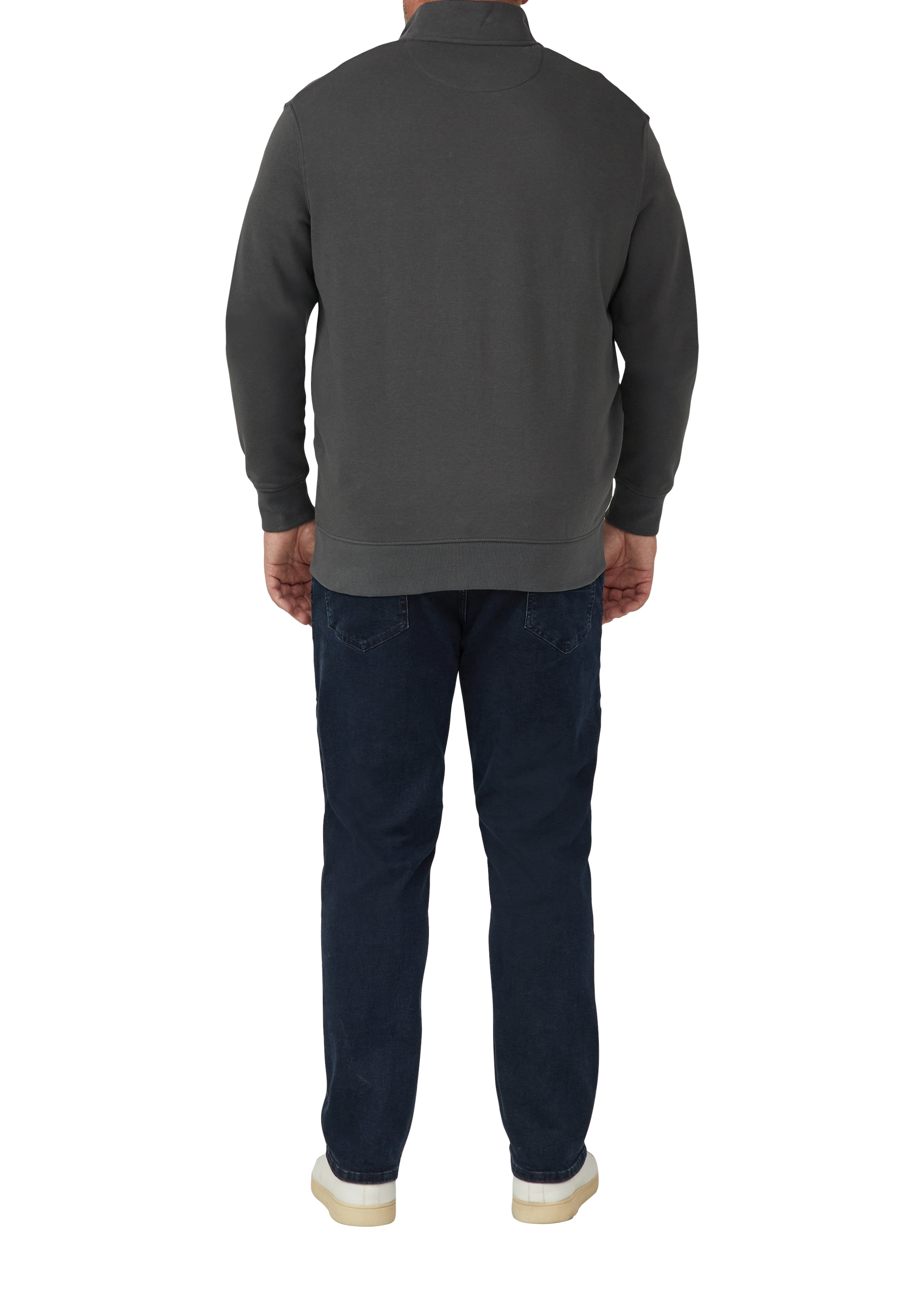 s.Oliver Men Big Sizes Sweatjacke mit Reißverschluss und Stehkragen