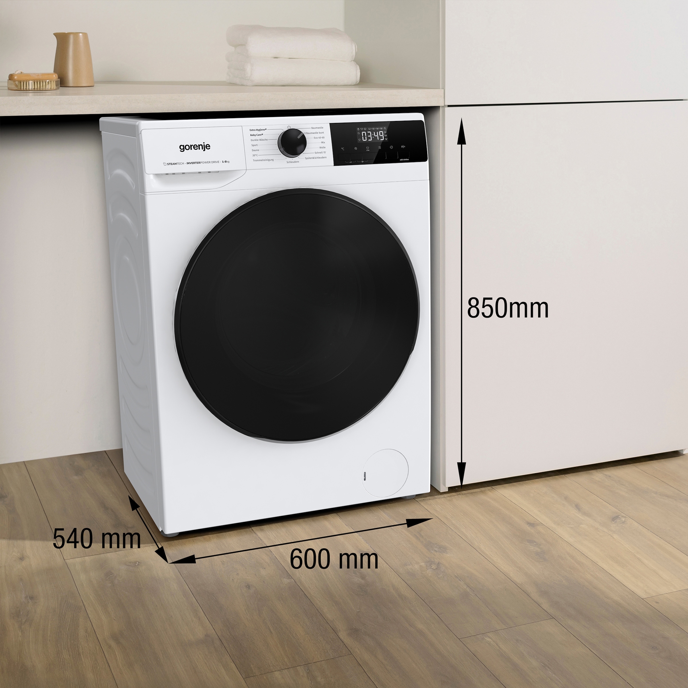 GORENJE Waschmaschine »WNHAI 84 APS/DE«, 8 kg, 1400 U/min, AquaStop