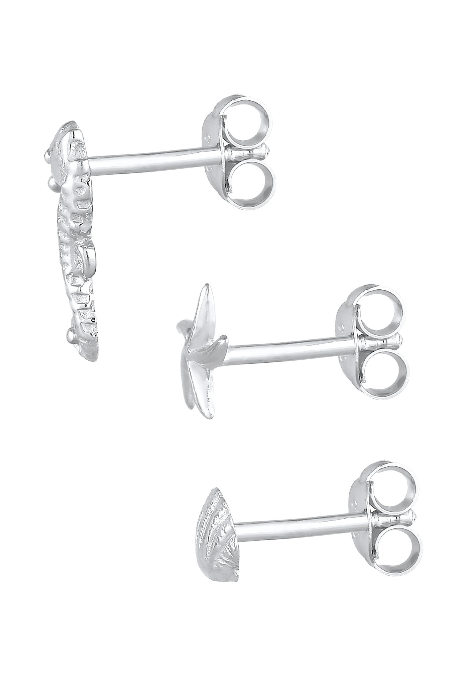 Elli Ohrstecker-Set »Ohrringe Seestern Muschel Seepferd Ozean (3 tlg) 925 Silber«