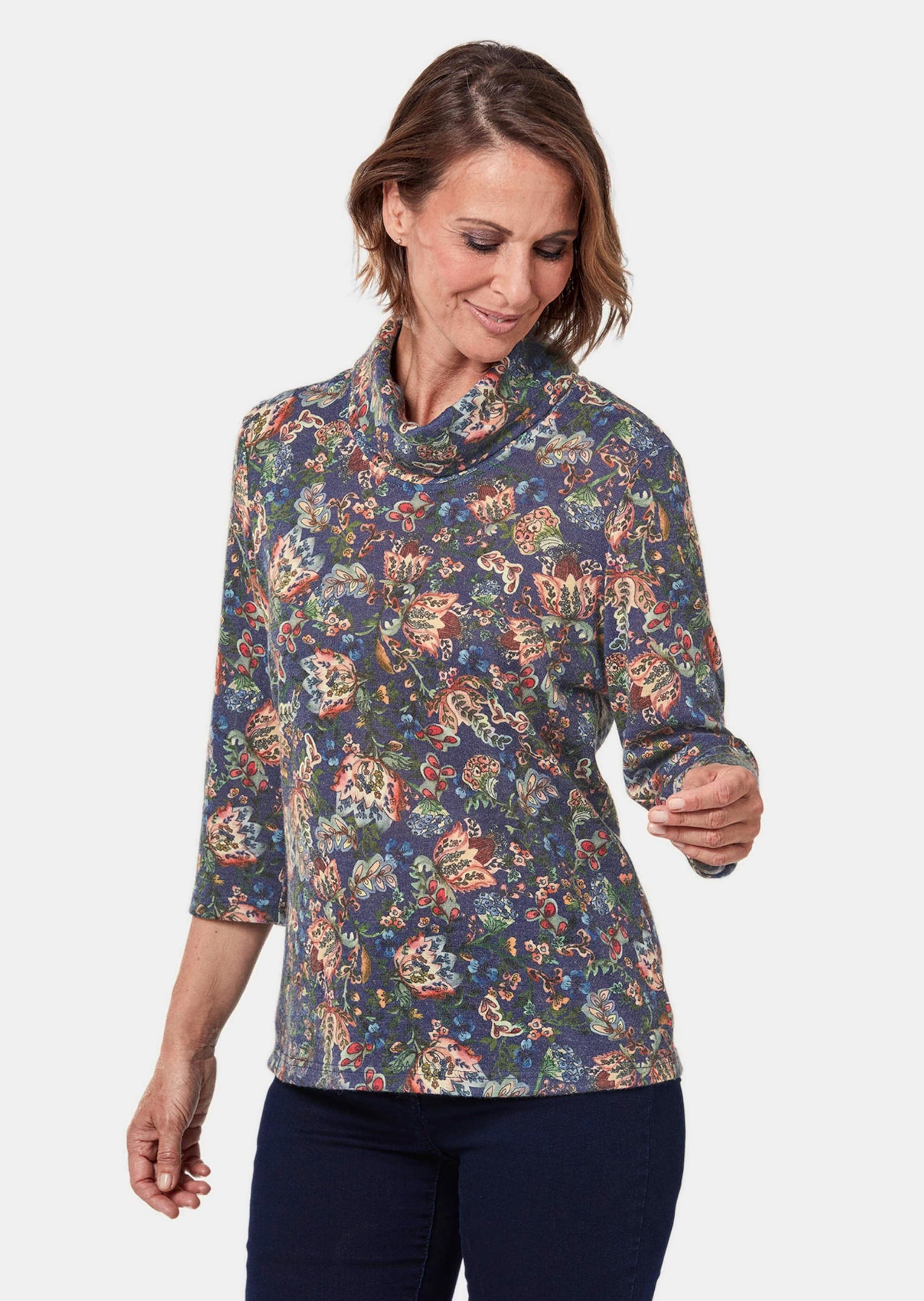 GOLDNER Print-Shirt »Modernes Druckshirt mit angesagtem Rollkragen«