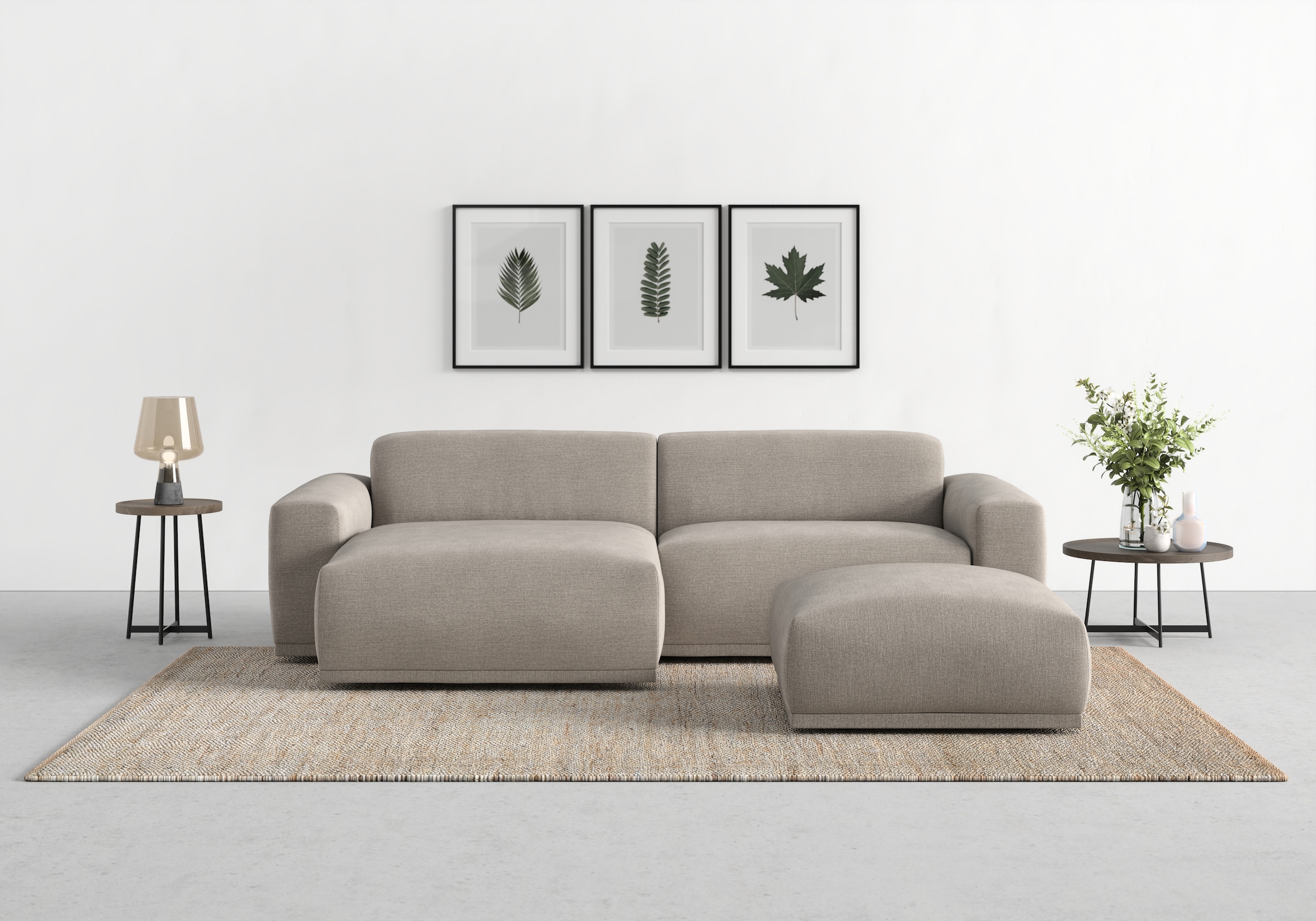 TRENDMANUFAKTUR Ecksofa »Braga, mit hochwertigem Kaltschaum, L-Form, in Cord erhältlich«, (2 St.), modernes Sofa, Couch mit hohem Sitzkomfort, 255/72/160 cm (B/H/T)