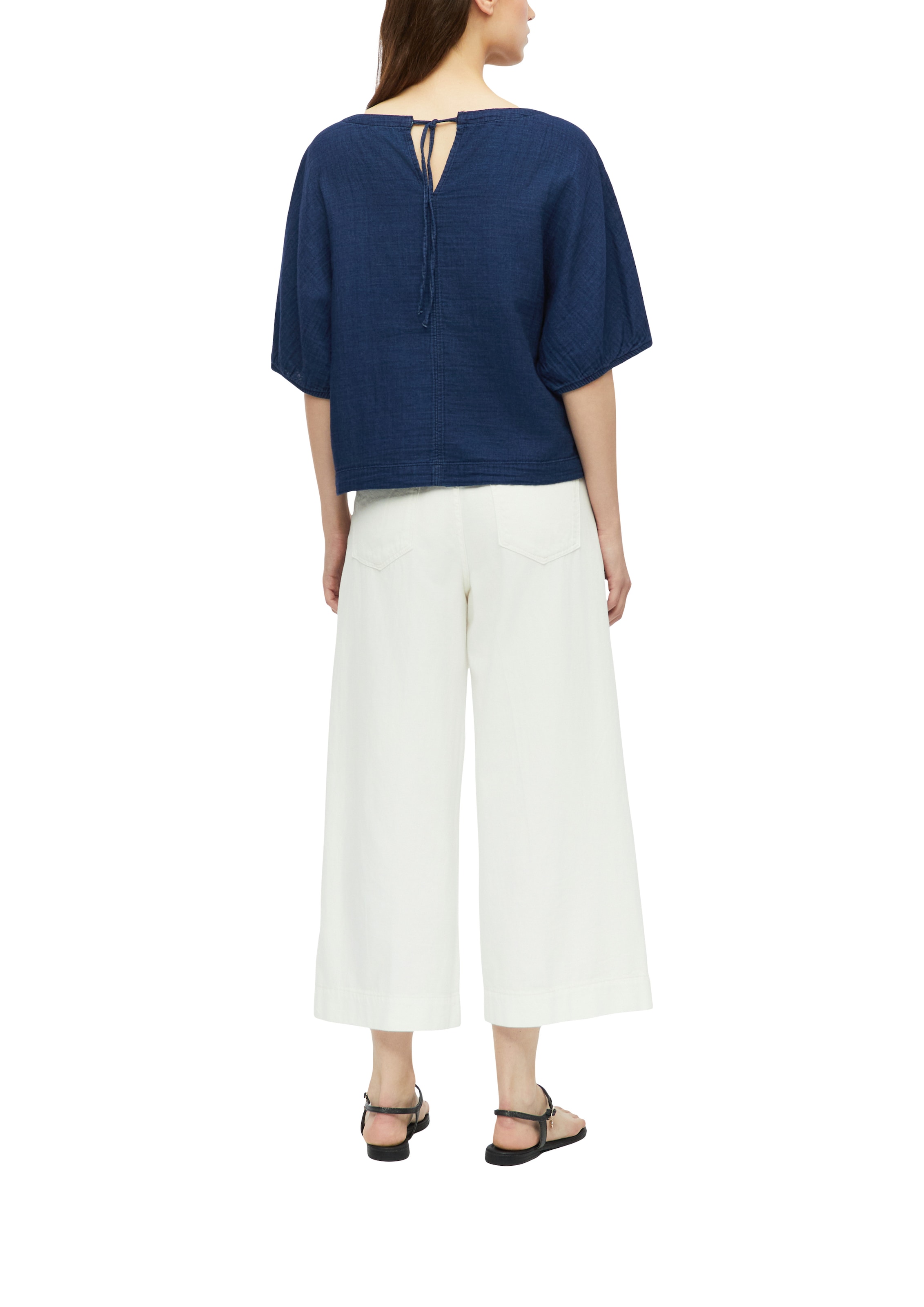 s.Oliver Kurzarmbluse Kurze Sommerblue im Jeans-Look