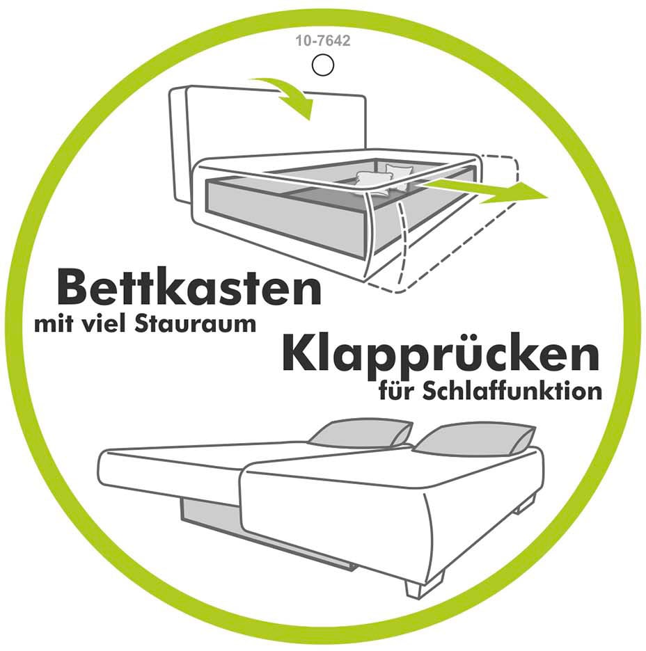 Jockenhöfer Gruppe Schlafsofa »Maja, Dauerschlafsofa«, Wende-Federkernmatratze, Liegefläche 160x200 cm, Bettkasten