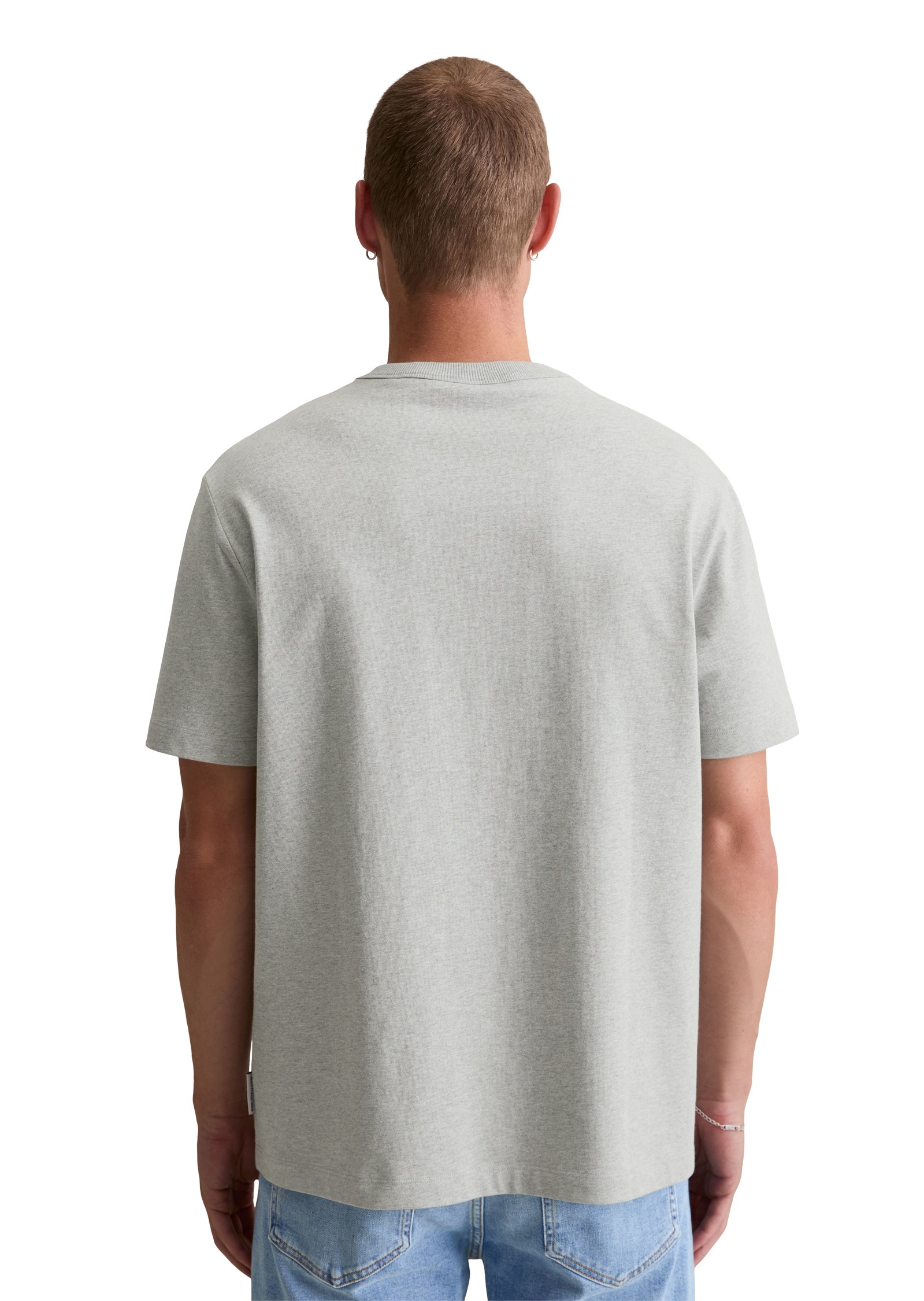 Marc O'Polo DENIM T-Shirt, relaxed, Tonale Stickerei, meliert