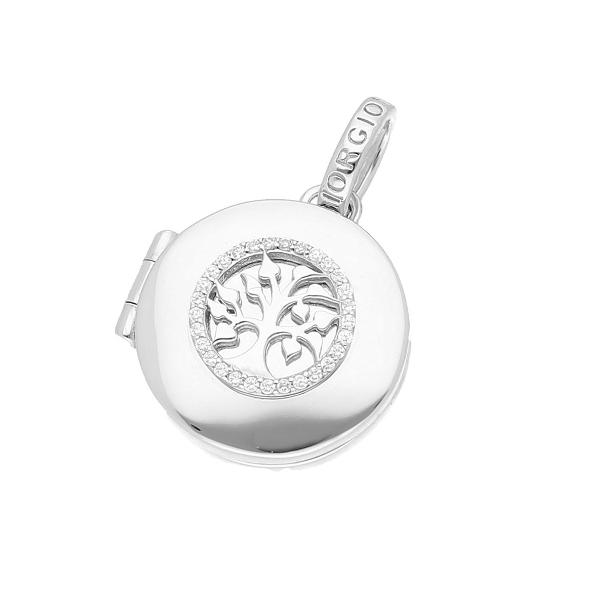 GIORGIO MARTELLO MILANO Medallionanhänger »Anhänger Medaillon Lebensbaum mit Zirkonia, Silber 925«
