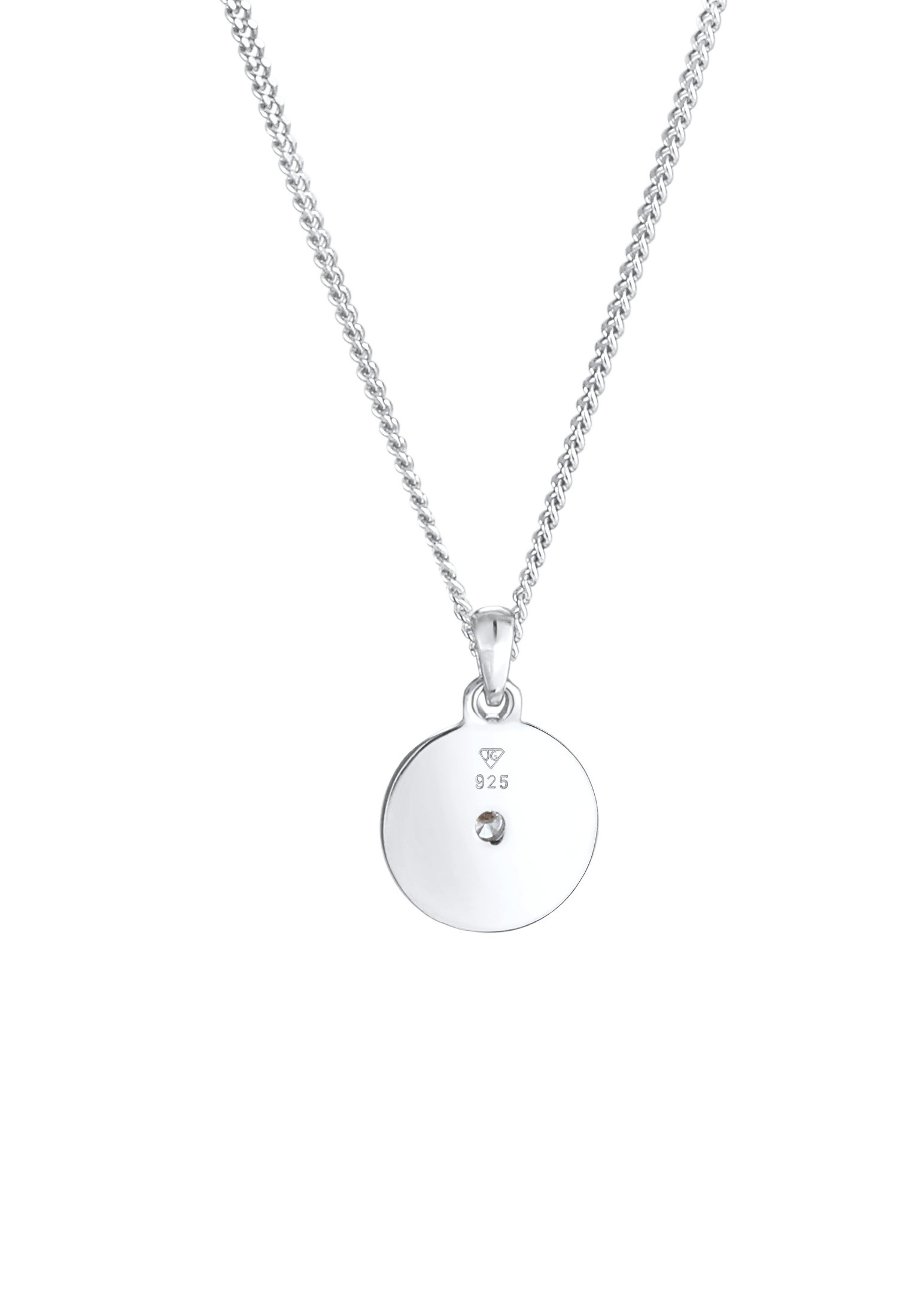 Elli Kette mit Anhänger »Halskette Stern Plättchen Disc Zirkonia 925 Silber«