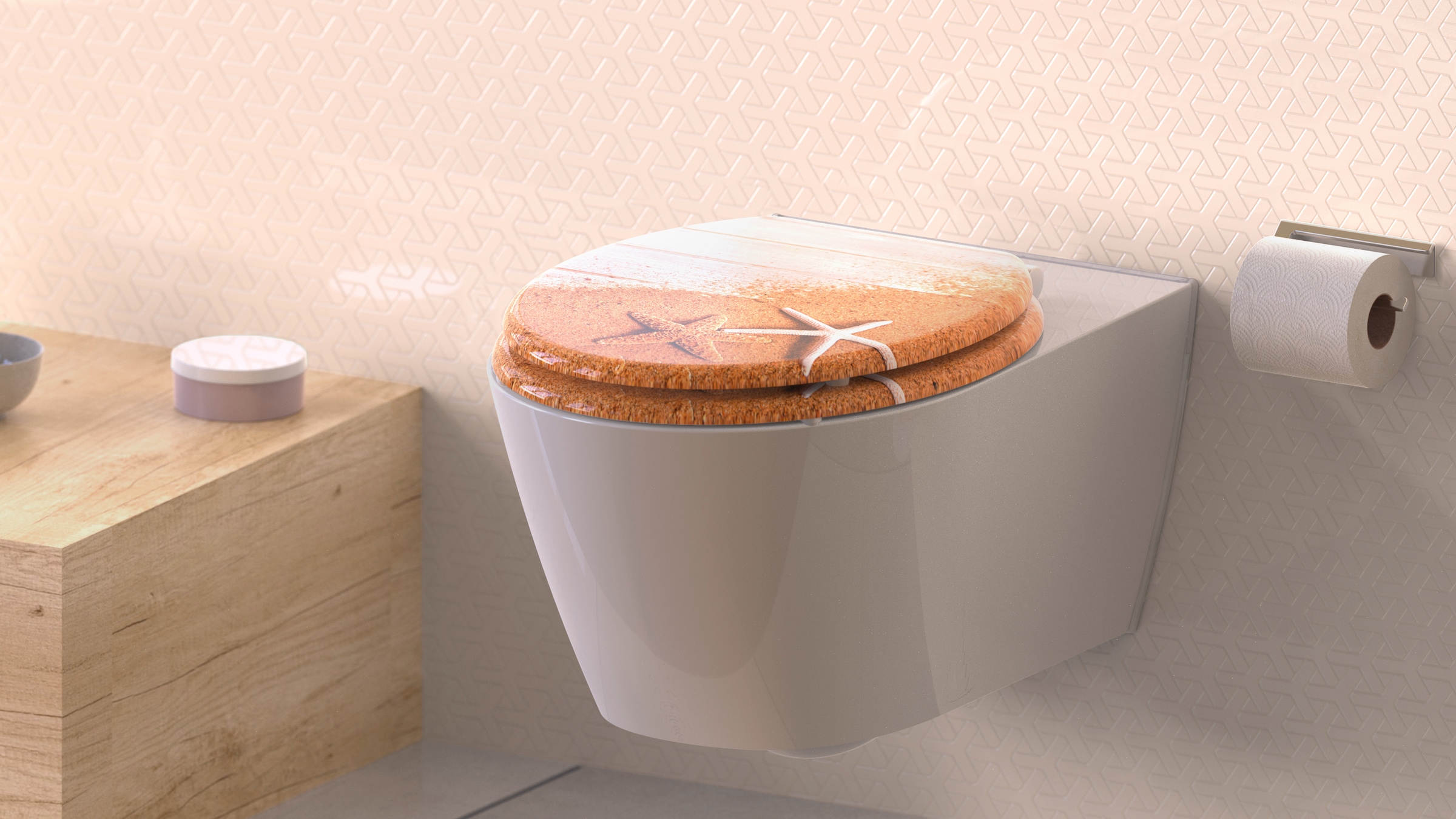 welltime WC-Sitz »Seestern«, mit Absenkautomatik, MDF, kratzfest