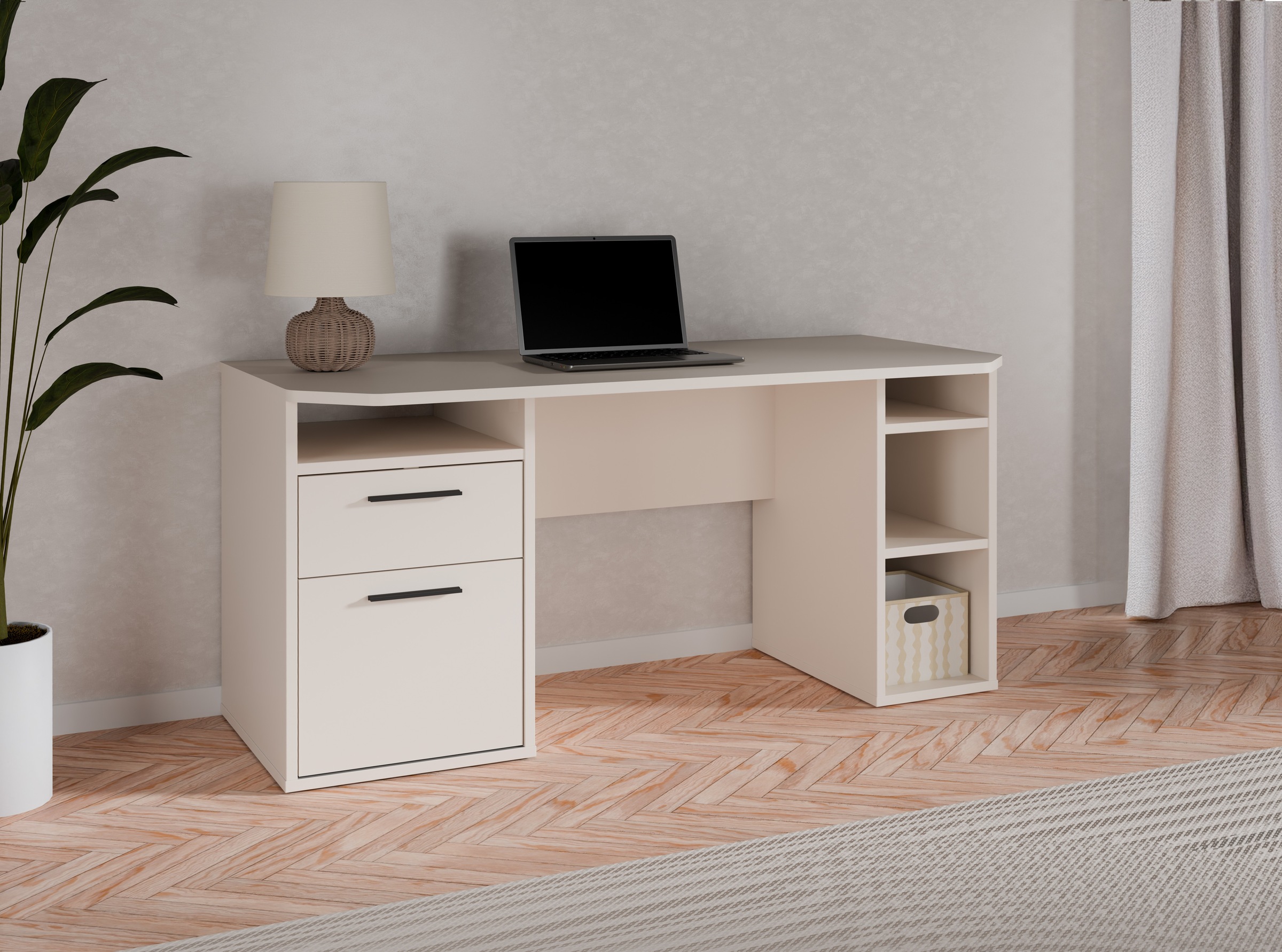 FORTE Schreibtisch »Tezaur« mit Schubkasten und Tür, B/H/T 160/75,7/72 cm