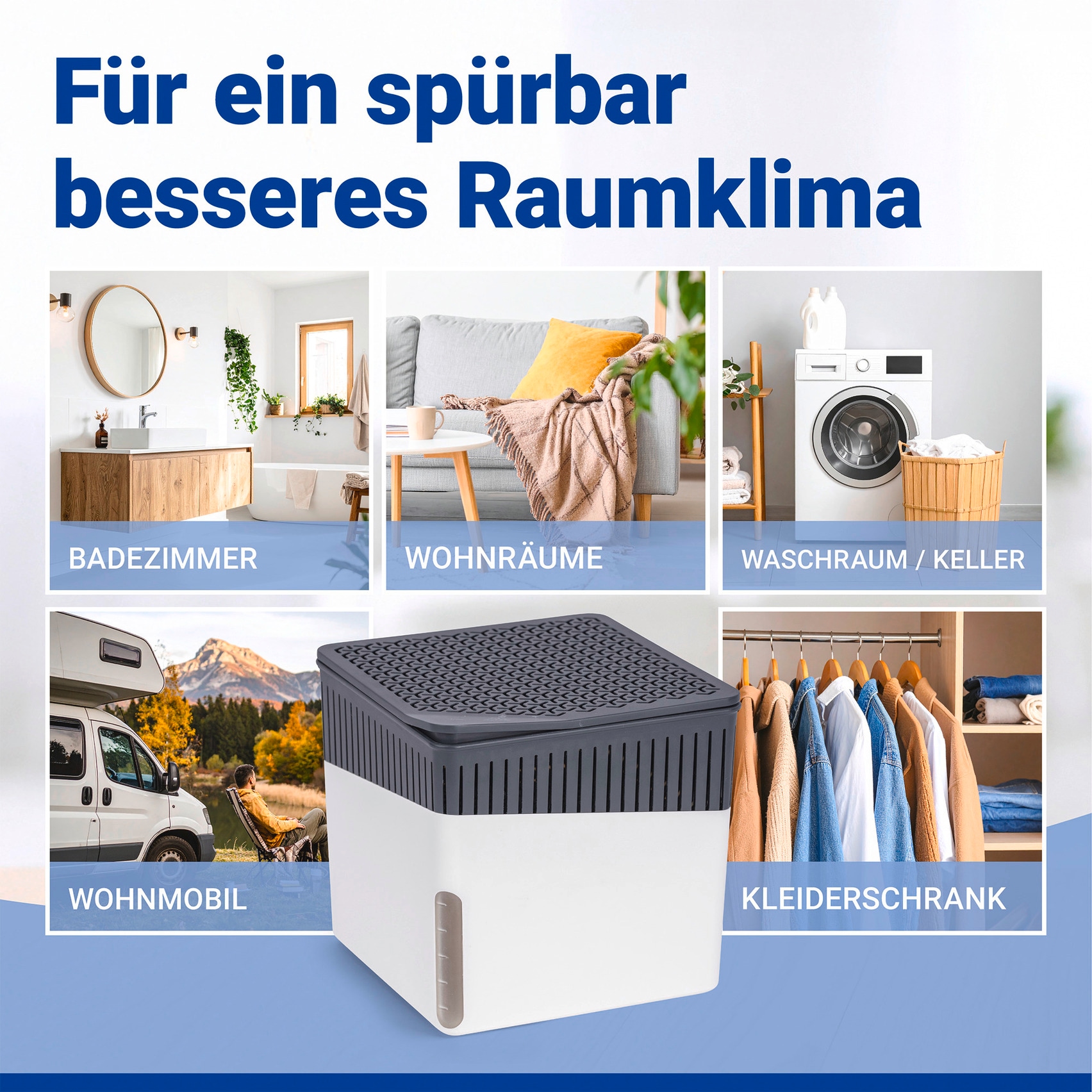 WENKO Luftentfeuchter »Cube« für 80 m³ Räume 1000 g