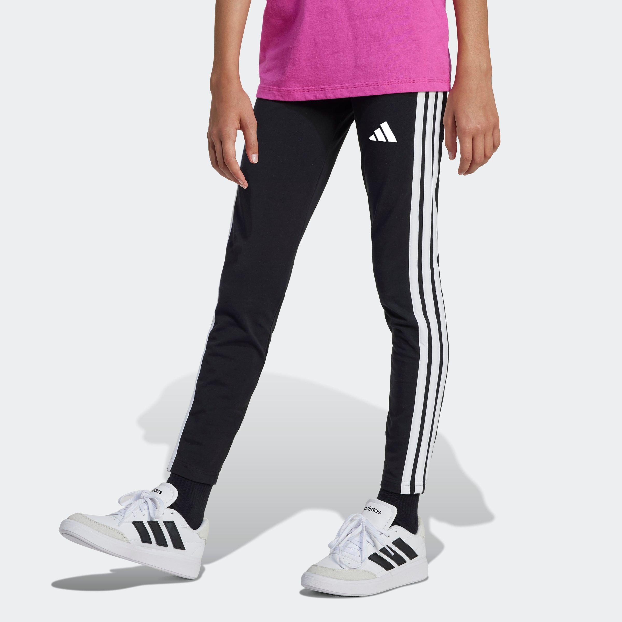 Adidas Sportswear Mädchen Leggings »JG 3S LEG 230« in schwarz-weiß, Größe 128