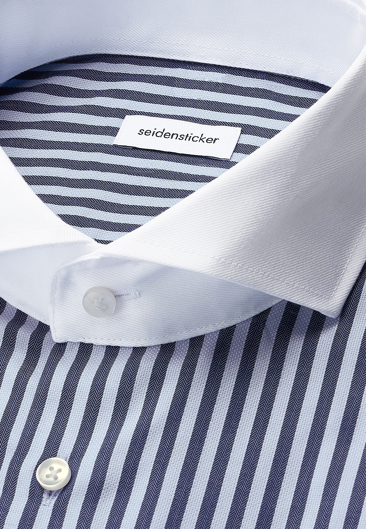seidensticker Businesshemd »Schwarze Rose«, Slim 1/1 Haifischkragen Gestreift