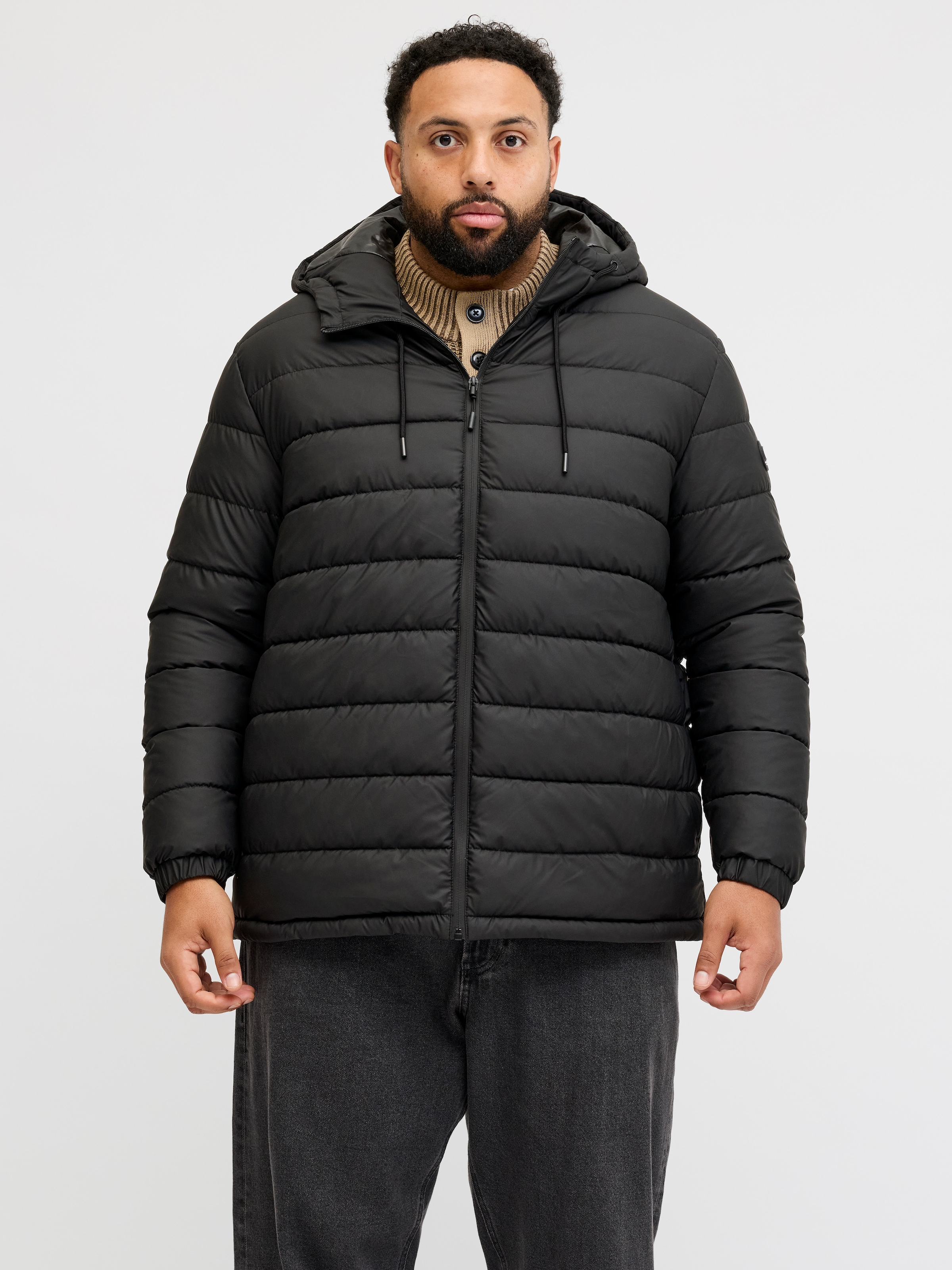 Jack & Jones PlusSize Steppjacke »JCOPOINT PU PUFFER JACKET BF PLS« mit Kapuze