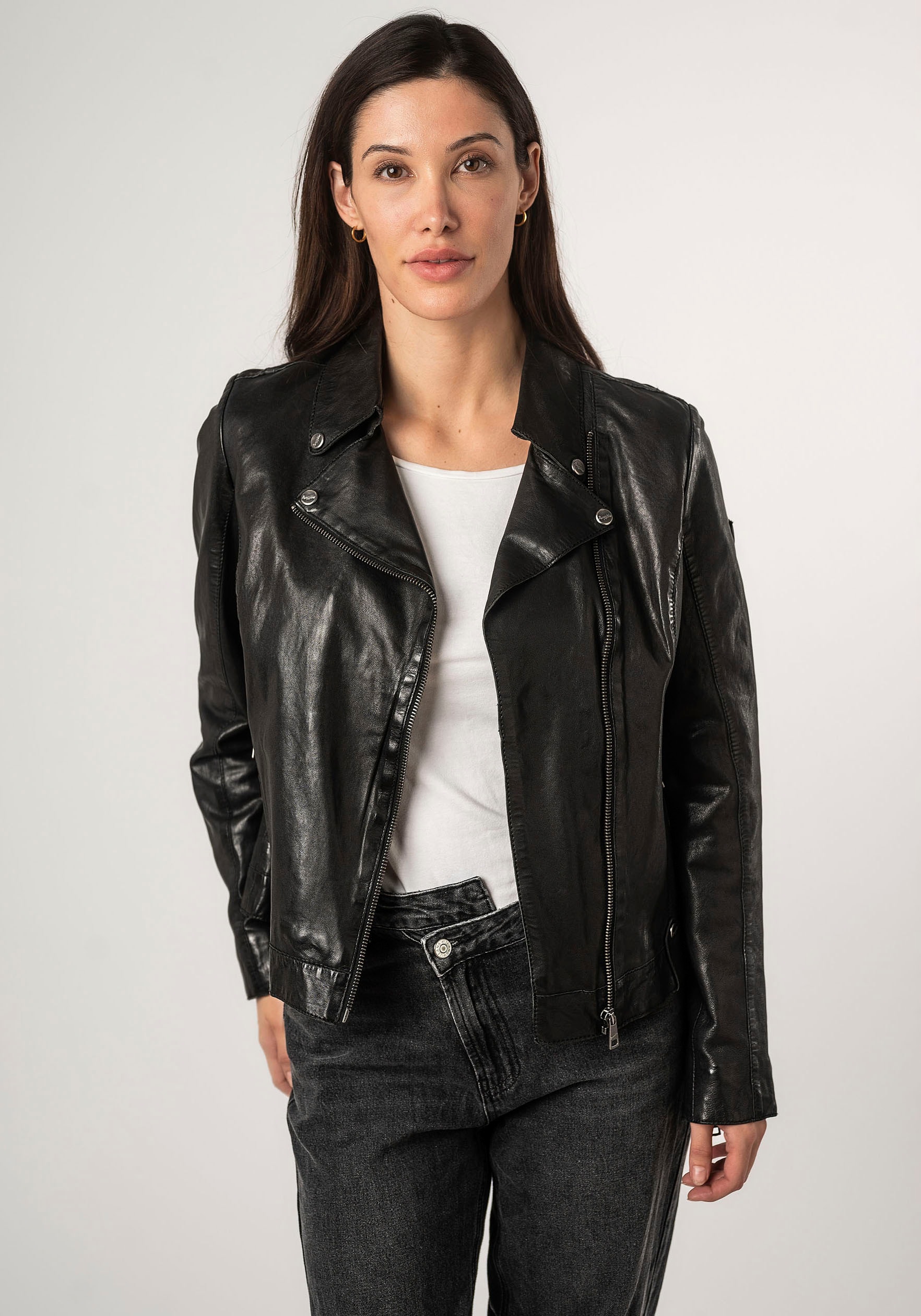 Mauritius Lederjacke »MWFayola«, mit Umlegekragen