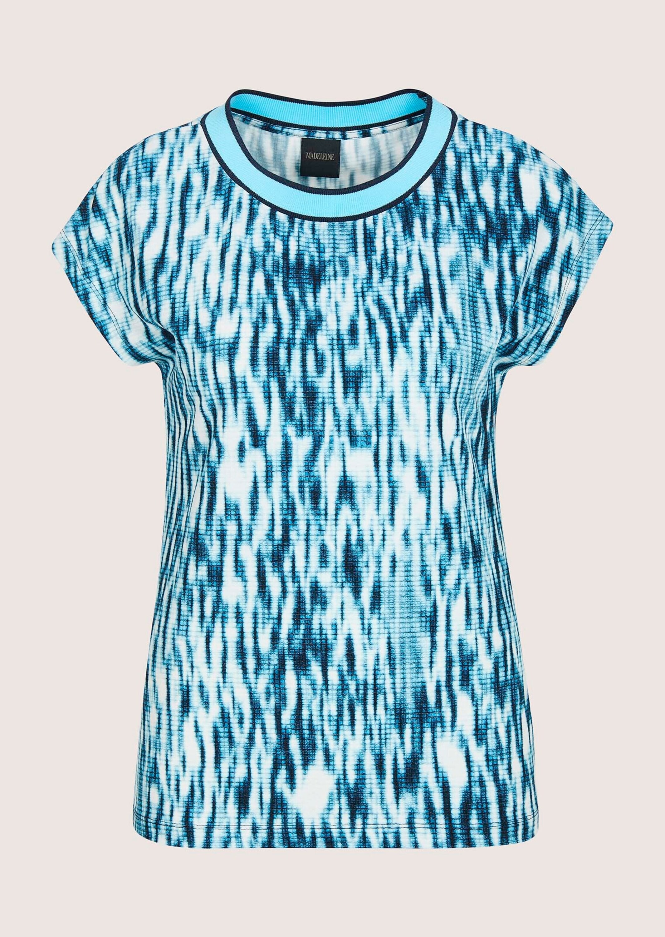 MADELEINE Kurzarmshirt »Shirt Modernes Batikshirt mit Ringel-Details, Kurzarm« Ringel am Ausschnitt