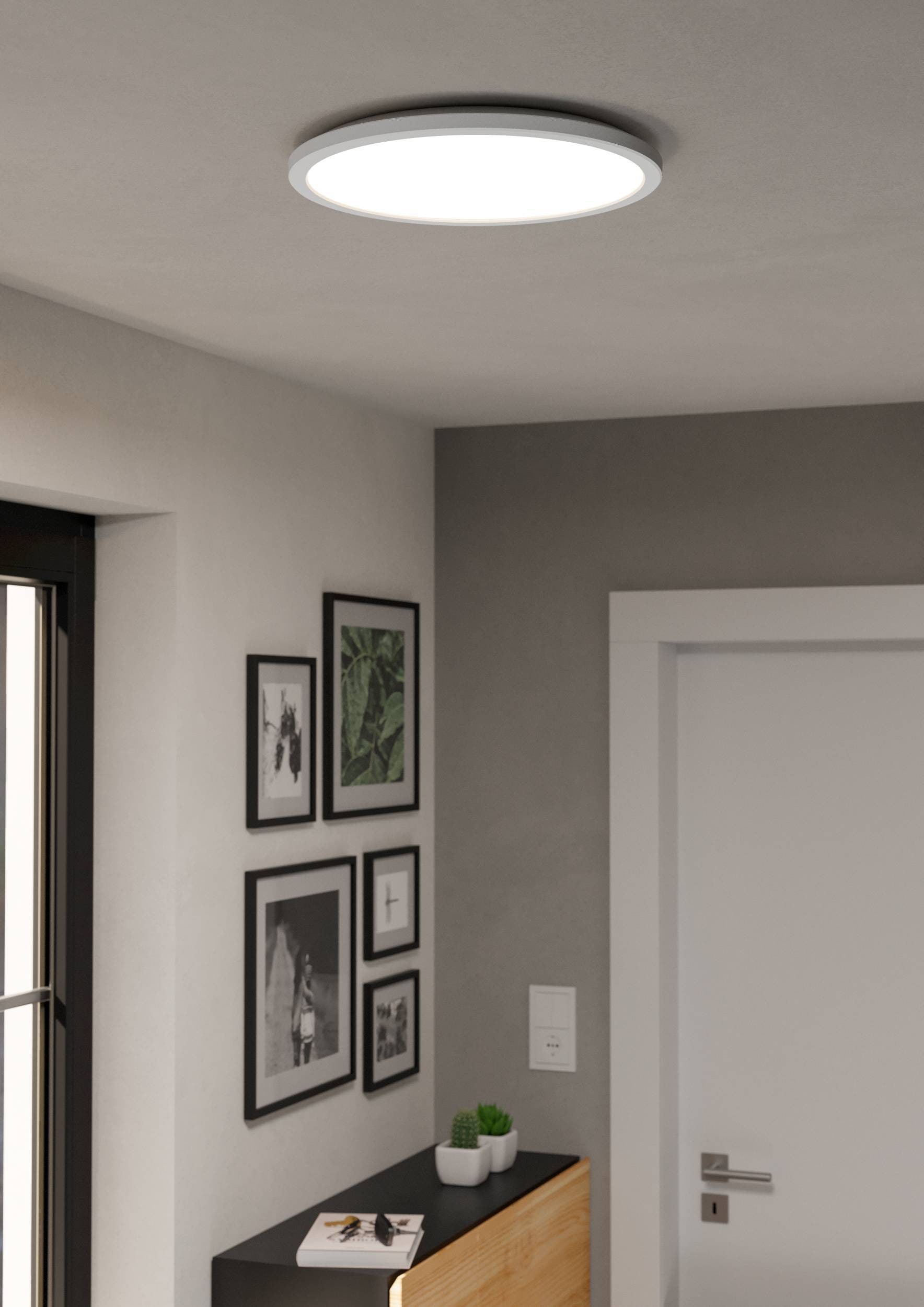 EGLO Deckenleuchte »Rovito-Z Deckenlampe, ZigBee 3.0, Kunststoff, Badezimmerlampe, IP44« LED-Modul 1 Stk. Kaltweiß | RGB Wand-/Deckenleuchte - H3 x Ø38,9 cm - weiß - 18,5W inkl.