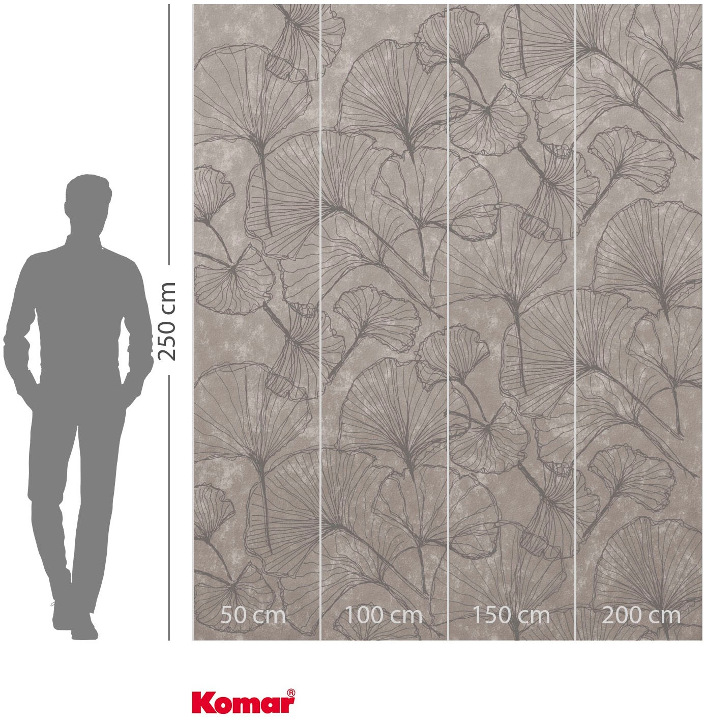 Komar Fototapete »Vlies Fototapete - Ginko Stone - Größe 200 x 250 cm« Motiv | bedruckt glatt