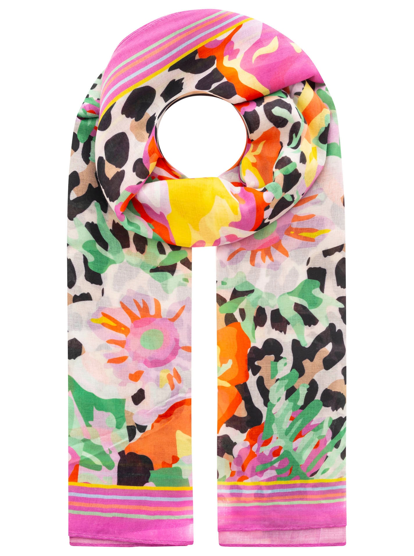 Zwillingsherz Schal »"Tropical Tucan"« tropisches Muster, farbenfroh, transparent