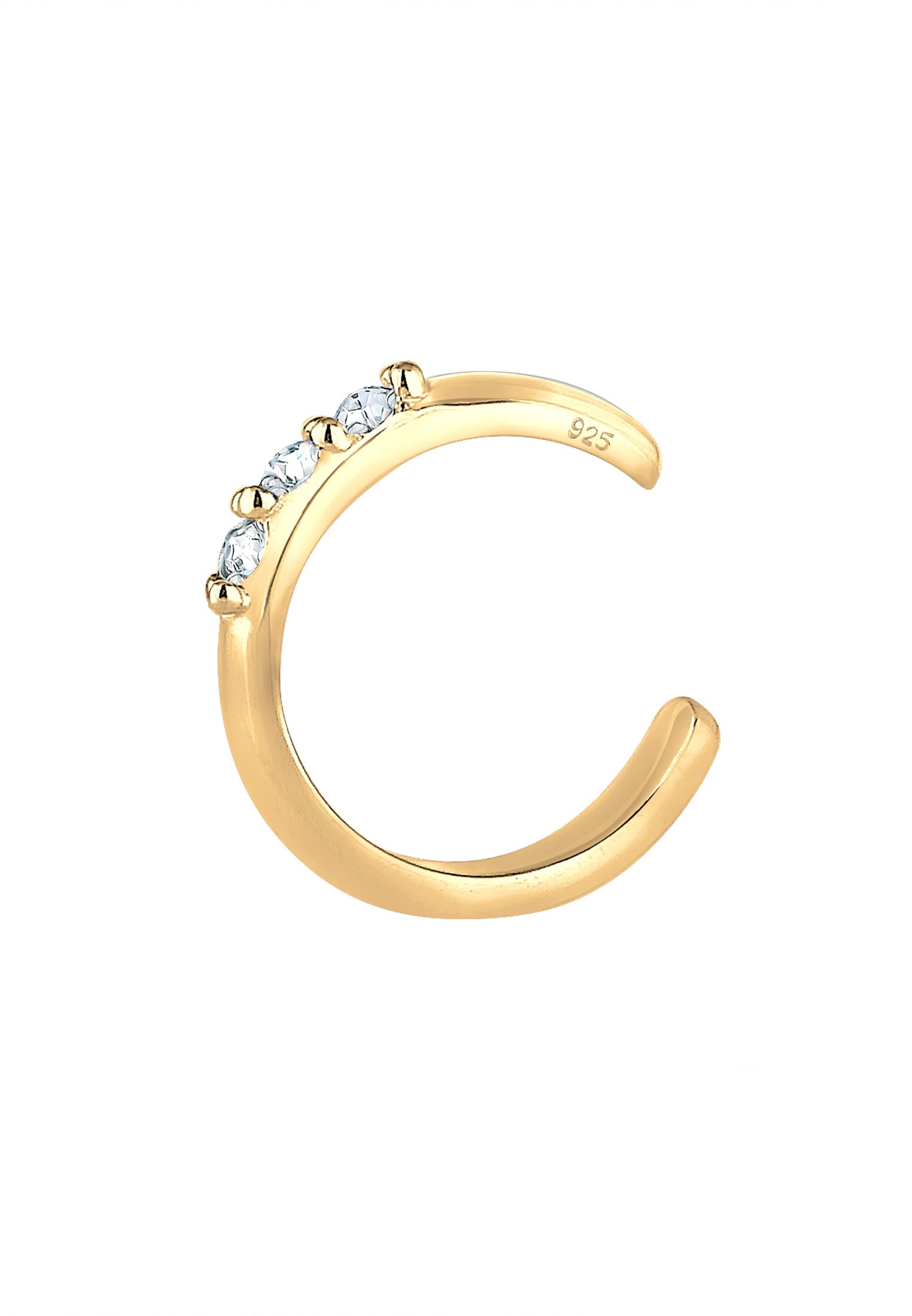 Elli Ohrklemme »Ohrringe Earcuff Single Weiß 925 Sterling Silber, mit Kristallen von Swarovski®«