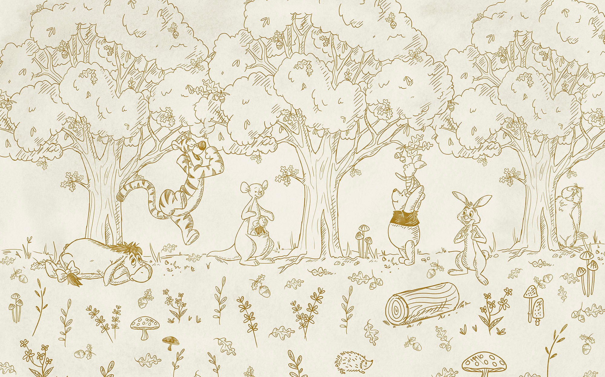 Komar Fototapete »Digitaldruck Vlies - Winnie the Pooh Outdoors - Größe 400 x 250 cm«, bedruckt, Kinderzimmer