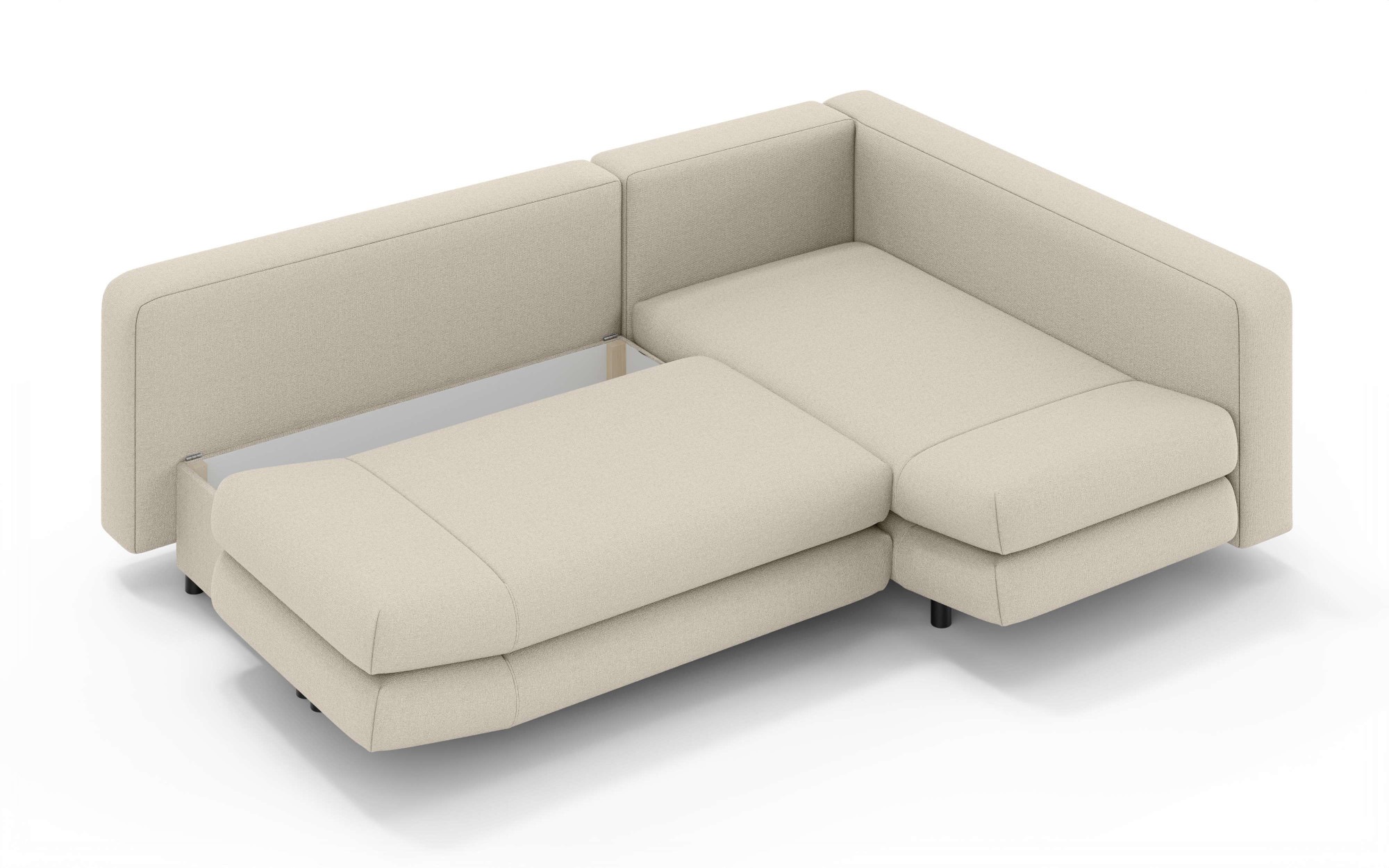 Home affaire Ecksofa »LENNARA Schlafsofa mit Bettkasten, Maße B/T/H: 234/179/85 cm«, L-Form mit Ottomane rechts/links, mit Wellenunterfederung