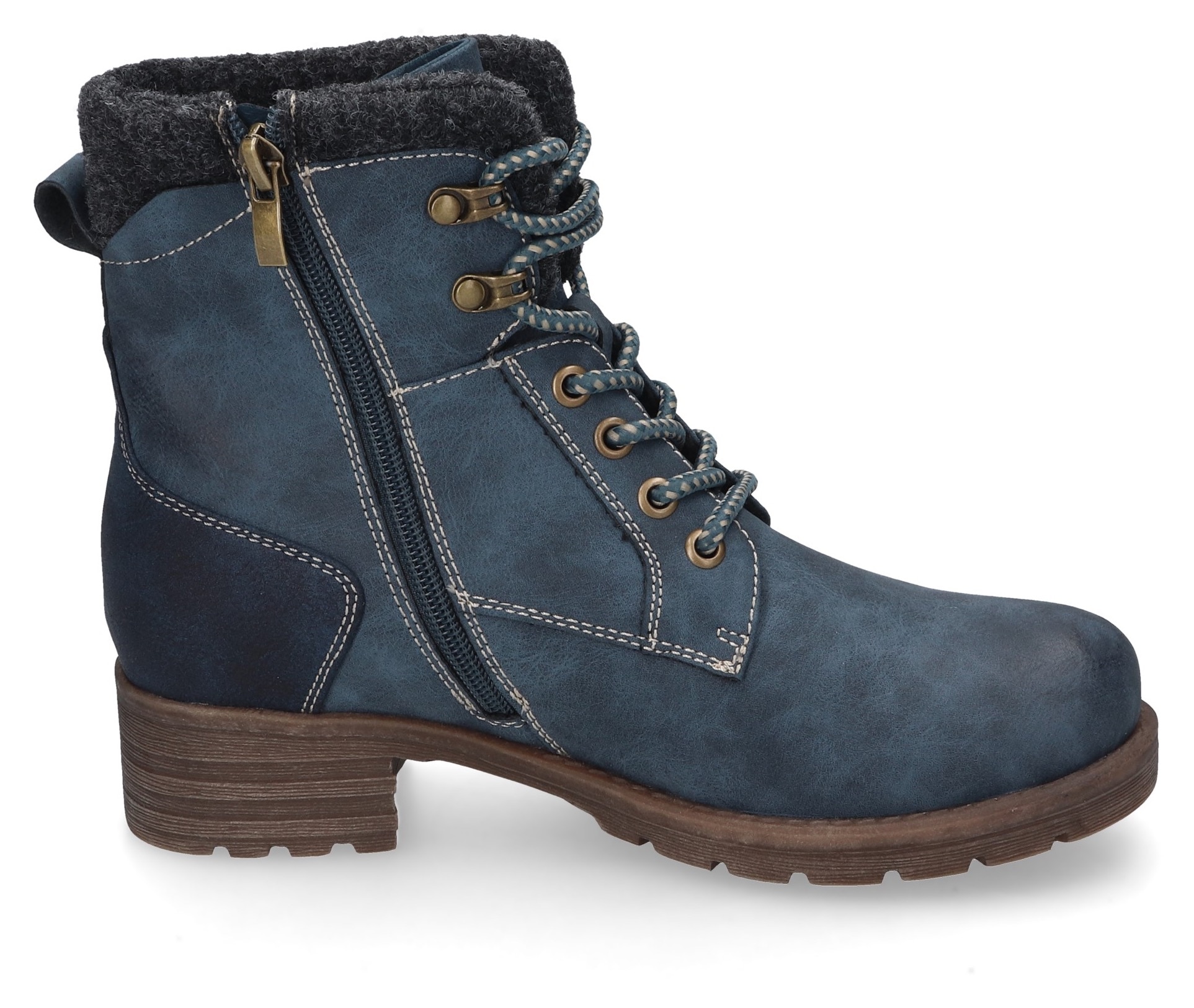 Dockers by Gerli Schnürstiefelette, Schnürboots, Winterstiefel mit Filz am Schaft