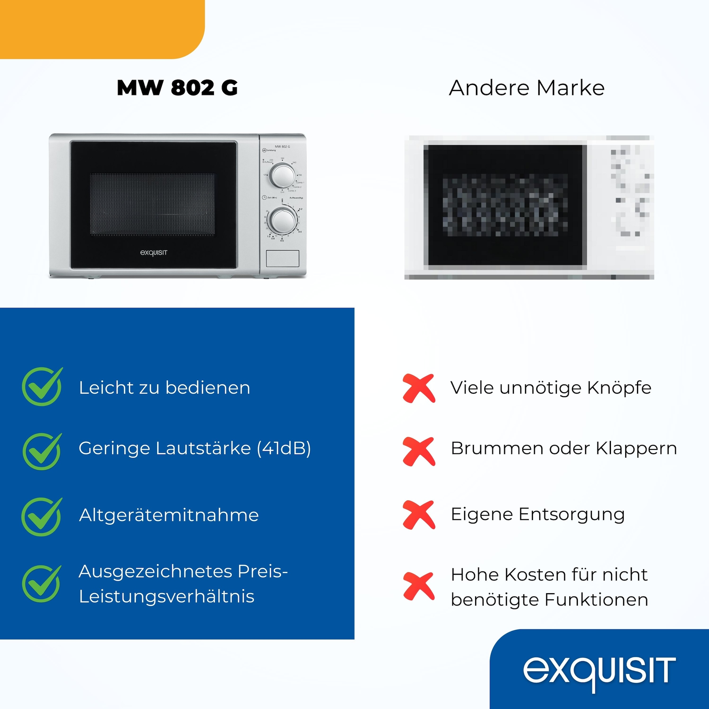 exquisit Mikrowelle »MW 900-030G silber«, Grill-Mikrowelle, 1050 W
