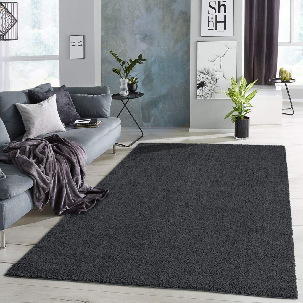 Carpet City Hochflor-Teppich »Plainy«, rechteckig