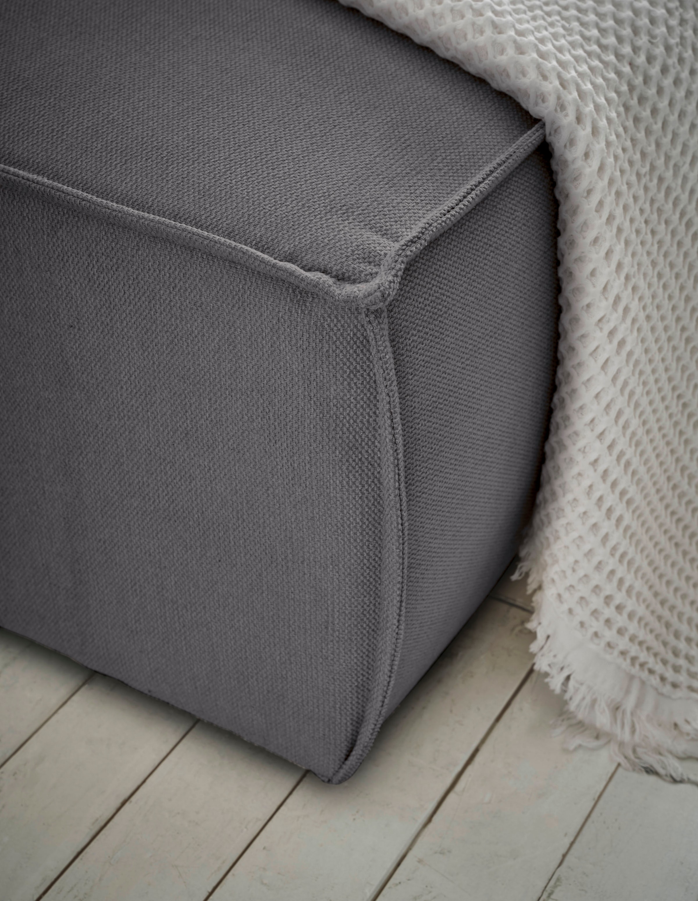 andas Wohnlandschaft »FINNLEY U-Form XXL 329 cm, Schlafsofa, Schlaffunktion m. Bettkasten«, (194/139 cm), Bouclé, Struktur und Cord