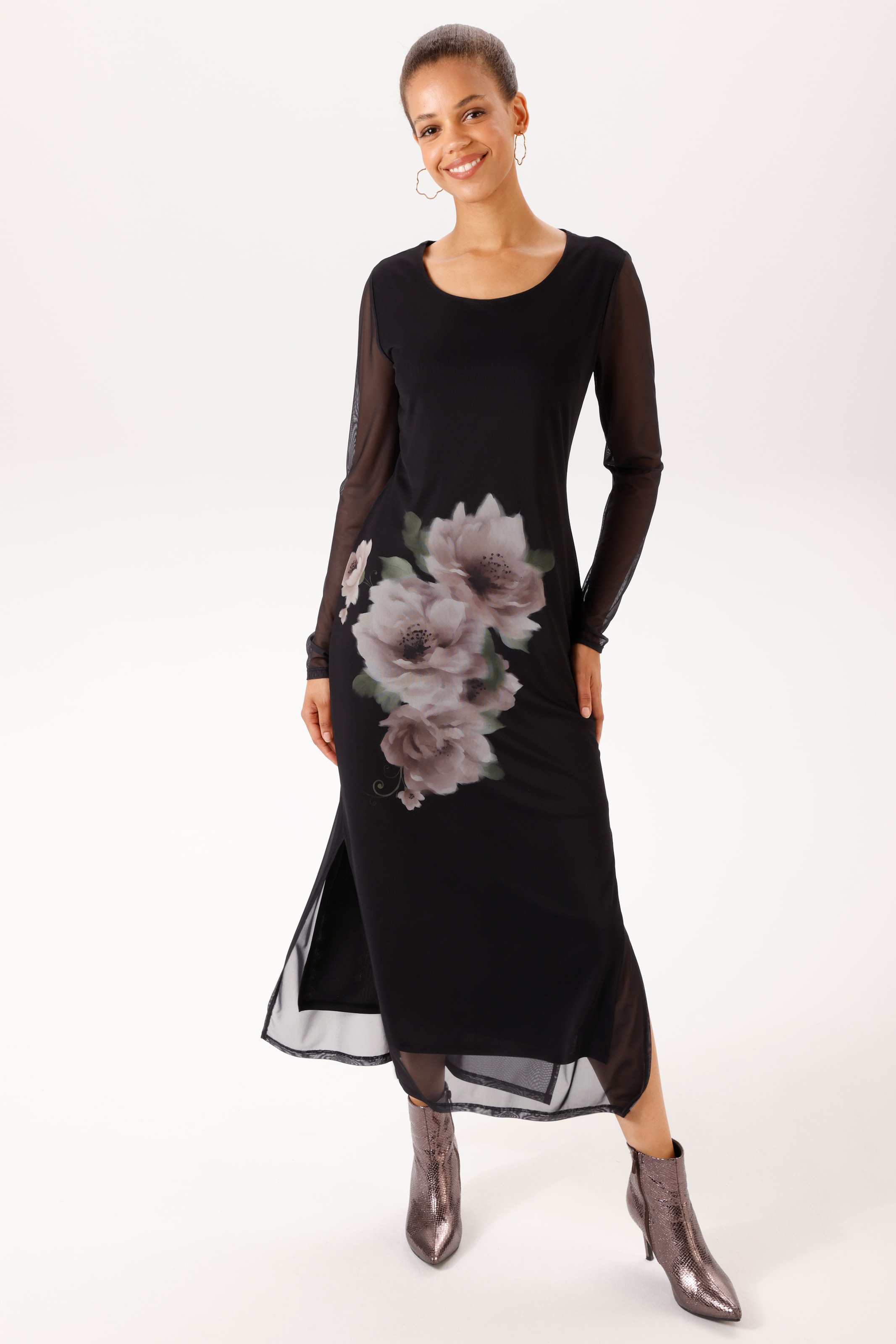 Aniston CASUAL Maxikleid mit großflächigen Batikblüten - NEUE KOLLEKTION