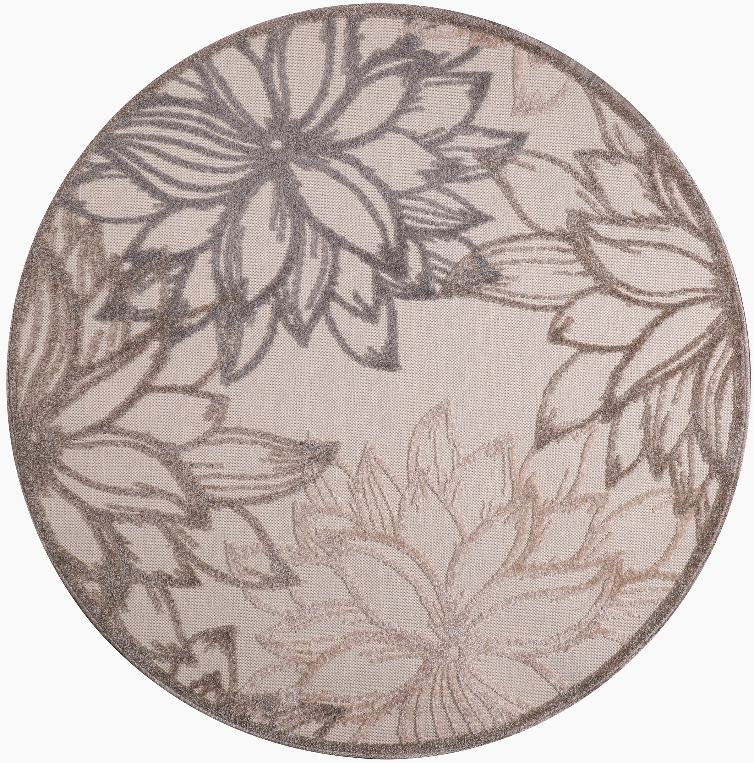Sanat Teppich »Floral 2 Outdoor«, rund, 6 mm Höhe, In- und Outdoor geeignet, florales Design, Balkon, Terasse