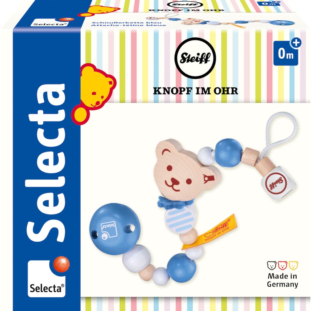 Selecta Schnullerbefestigung »Steiff by Selecta®, Schnullerkette, blau«