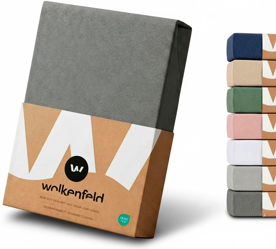 Wolkenfeld Spannbettlaken »100% Baumwolle - Superweiches Bettlaken für Matratzen von 5 bis 20cm« Rutschfest & Blickdicht - 90x200, 140x200, 160x200, 180x200 200x200