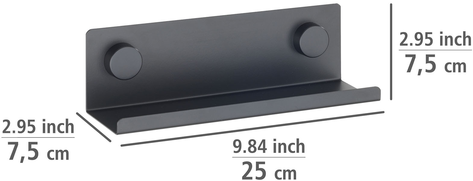 WENKO Gewürzregal »Modell Jet S«, Küchenregal für die Wand, Industrial Style, pulverbeschichtetes Metall