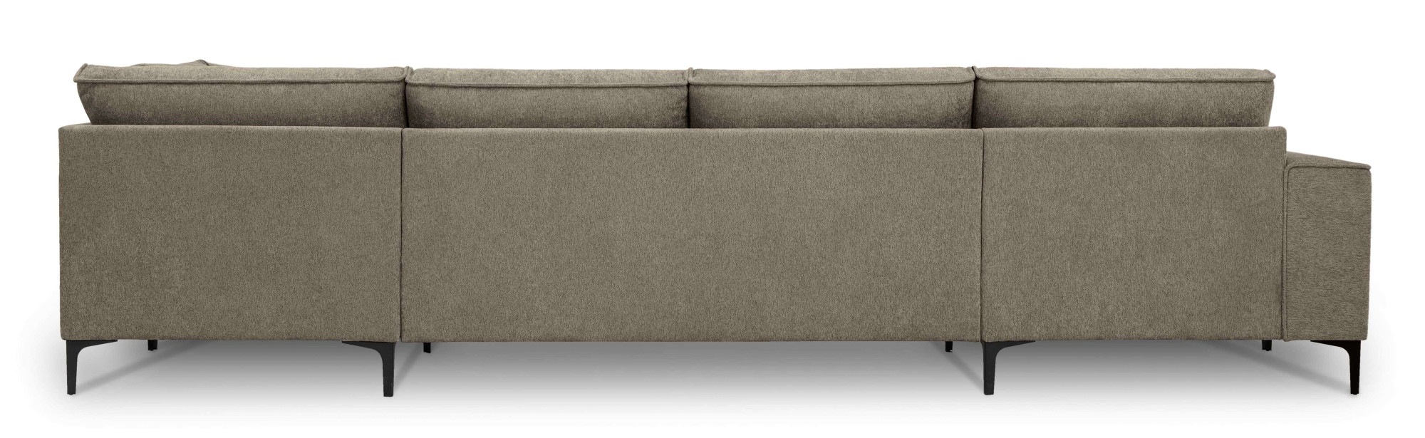 Places of Style Wohnlandschaft »XXL Sofa Oland, Struktur, Flachgewebe, Luxus-Microfaser, Boucle«, U-Form, 345 cm, Wellenunterfederung, Skandi-Design, Metallfüße