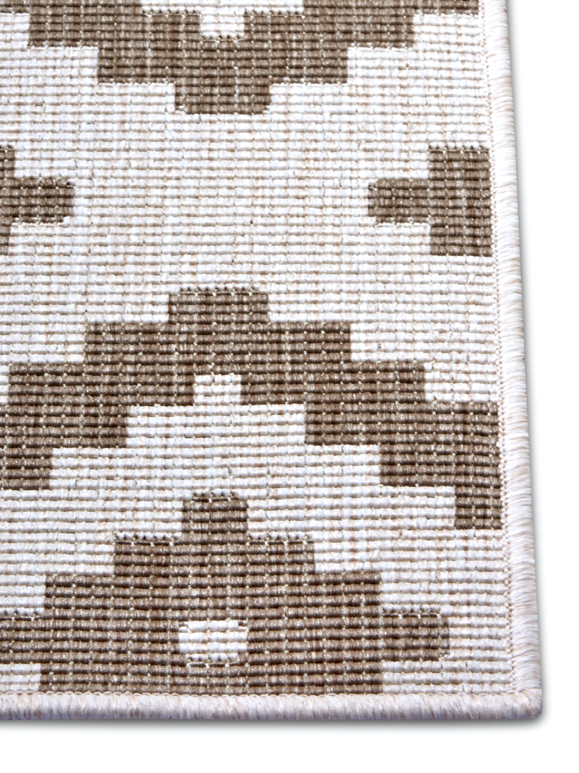 NORTHRUGS Teppich »Malta Wendeteppich«, rechteckig, 5 mm Höhe, In-& Outdoor, Wetterfest, Balkon, Terrasse, Raute, Läufer, Wohnzimmer
