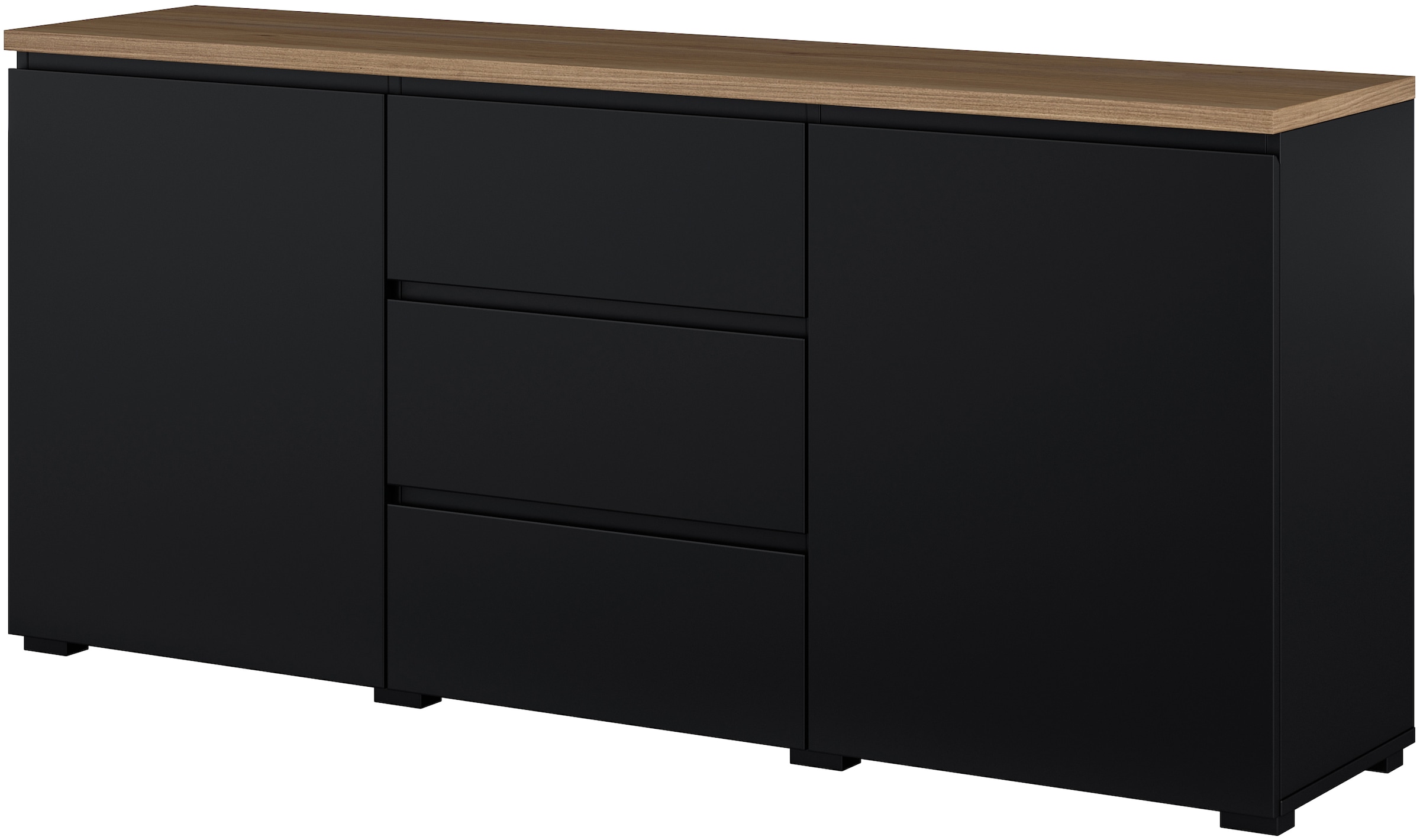 OTTO home Sideboard »Modo, Breite 150 cm, moderne grifflose Kommode 2Türen/3 SK« Schubladenkommode mit viel Stauraum, Einlegeböden verstellbar