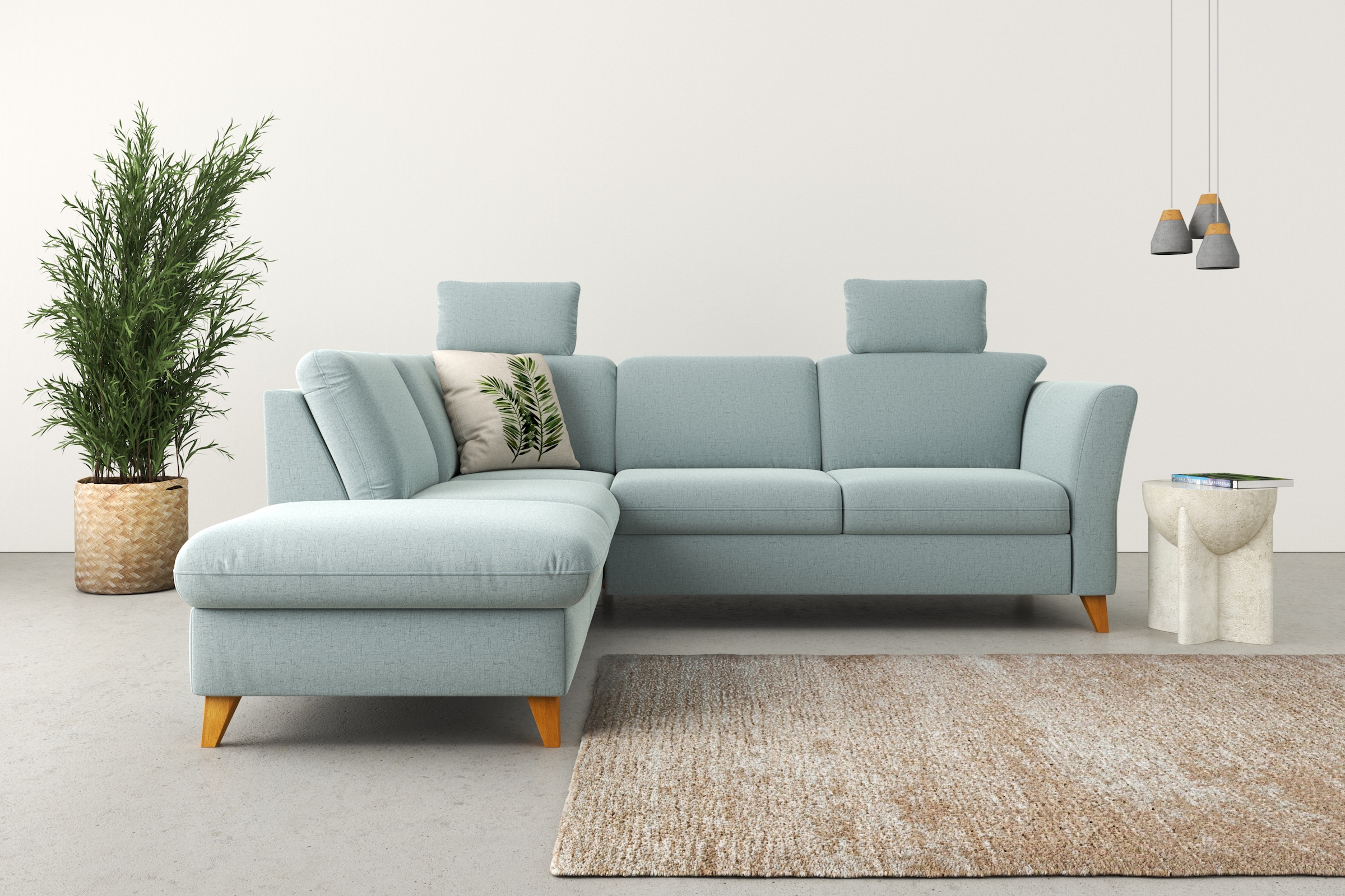 Home affaire Ecksofa »Trelleborg L-Form« Federkern-Polsterung, wahlweise mit Bettfunktion und Stauraum