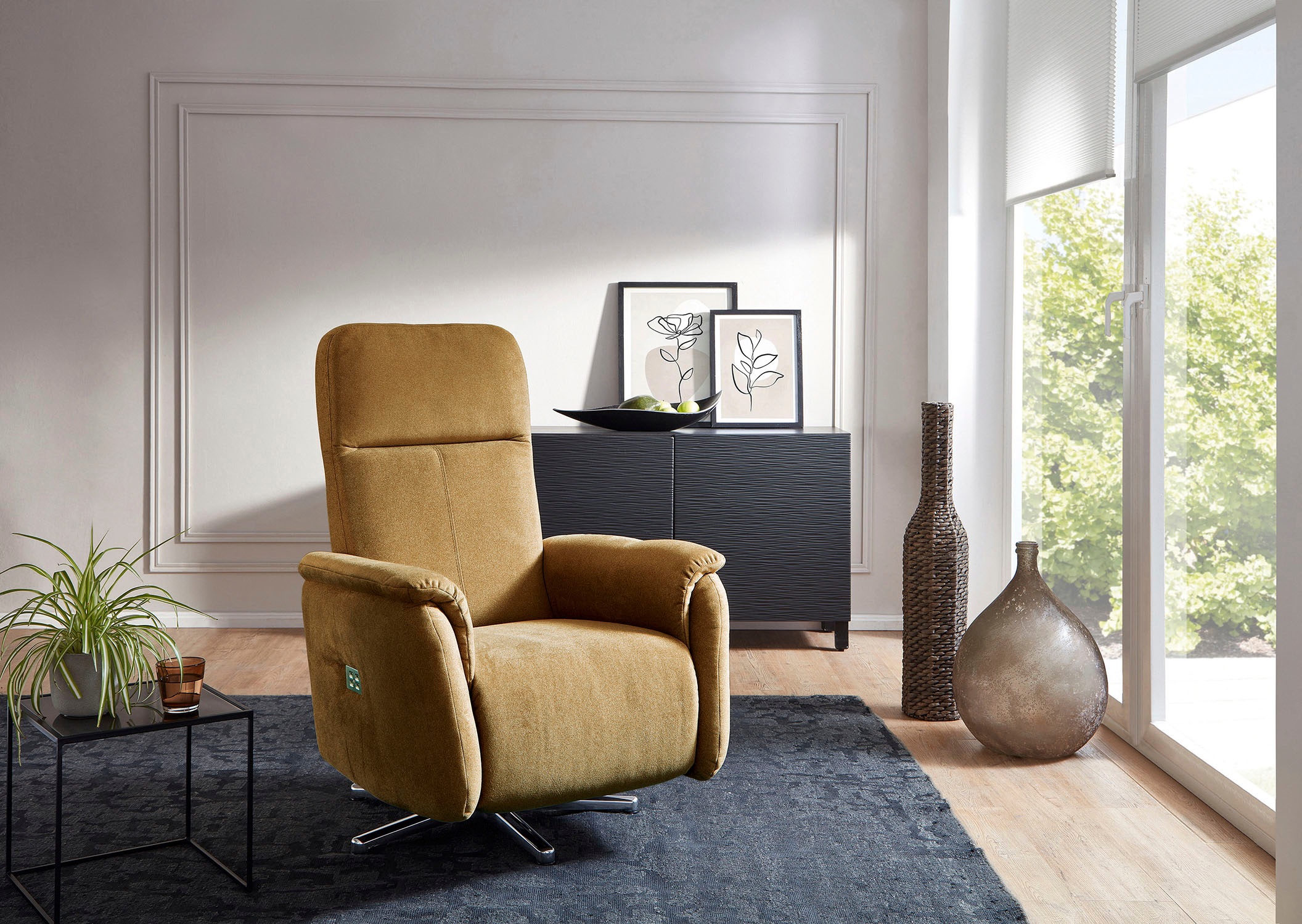 CALIZZA INTERIORS Relaxsessel »Olivin«, inklusiver stufenloser Kopfteilverstellung und mit Verstellung
