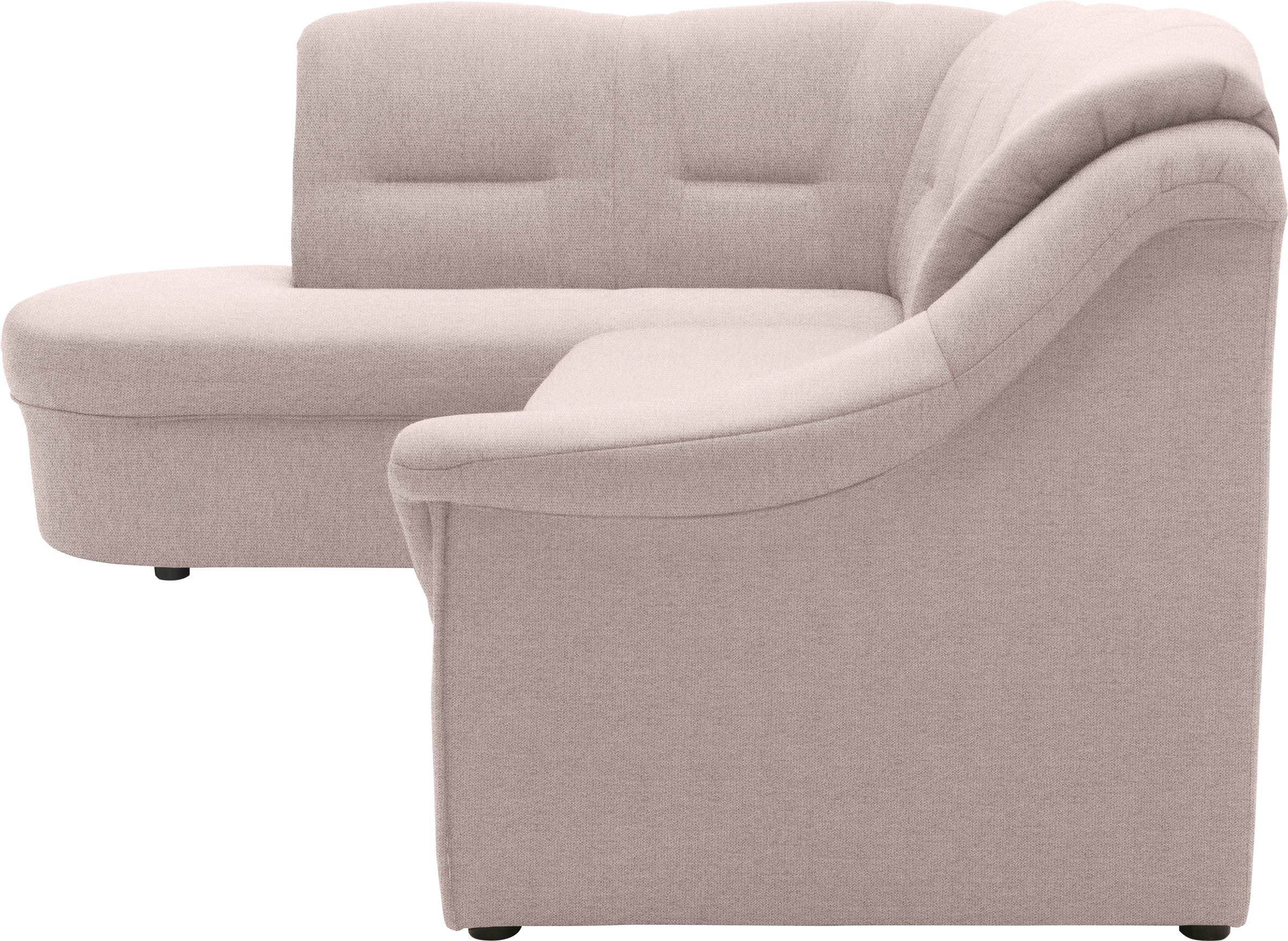 DOMO collection Ecksofa »Faenza für kleine Räume, Stellmaße 232,176cm, komfortabel, L-Form«, mit Ottomane, zeitlos, elegante Armlehnen, wahlweise mit Bettfunktion
