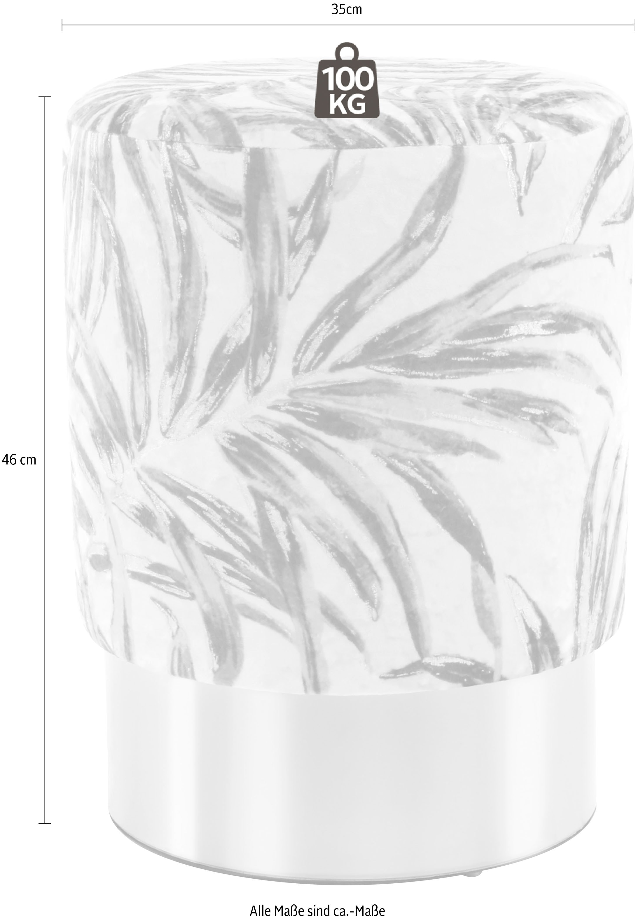 Kayoom Sitzhocker »Hocker Gipsy 225, stilvoller Sitzhocker, runde Form, stilvolles Design« 1 Stk. tlg. facettenreich, platzsparend, vielfältig einsetzbar, weiche Polsterung