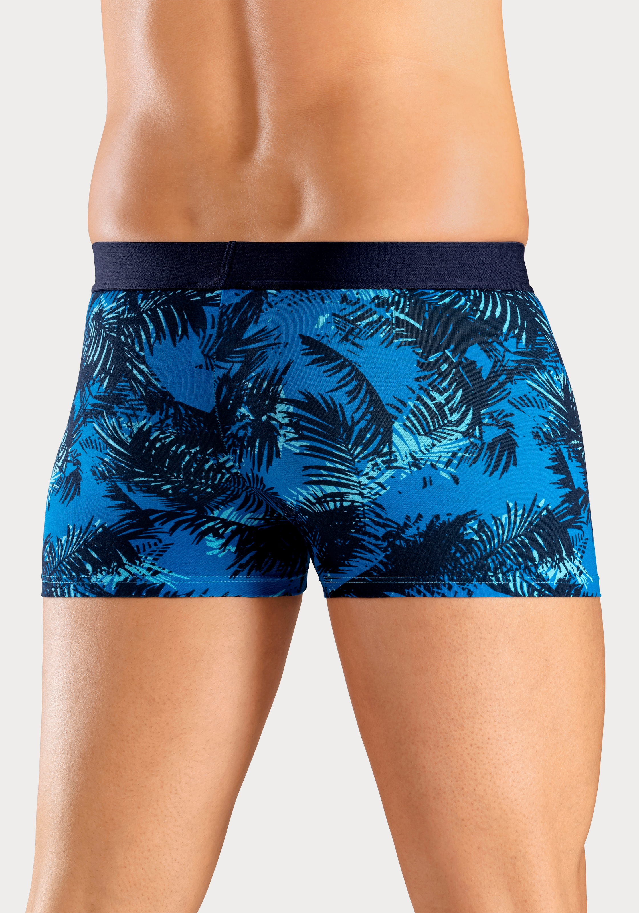 Bruno Banani Boxer »Boxershorts für Herren«, (Packung, 4 St., 4er-Pack), mit Palmendruck und unifarben aus Baumwollmischung